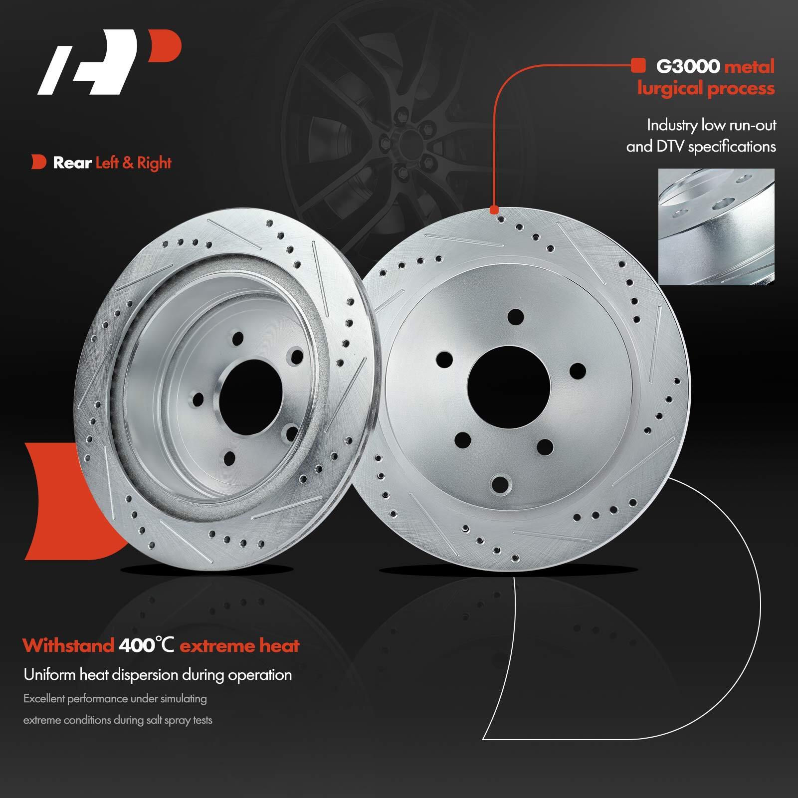 A-Premium Front & Rear Drilled Brake Rotors & Ceramic Pads for Nissan Murano V6