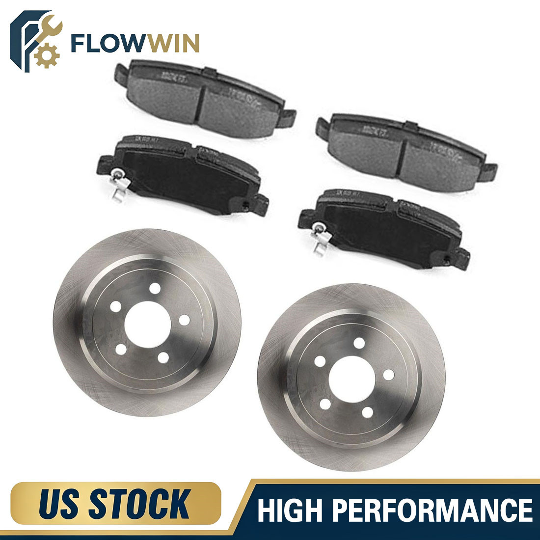 Rear Brake Rotors Ceramic Brake Pads fits 2007 2008 2009 2010 2011 Dodge Nitro