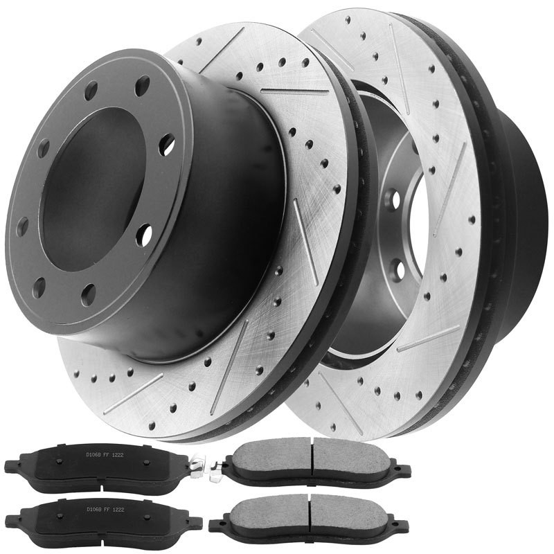 For Ford F250 F350 Super Duty Brake Rotors with Pads 2005-2007 8 Lugs 340MM