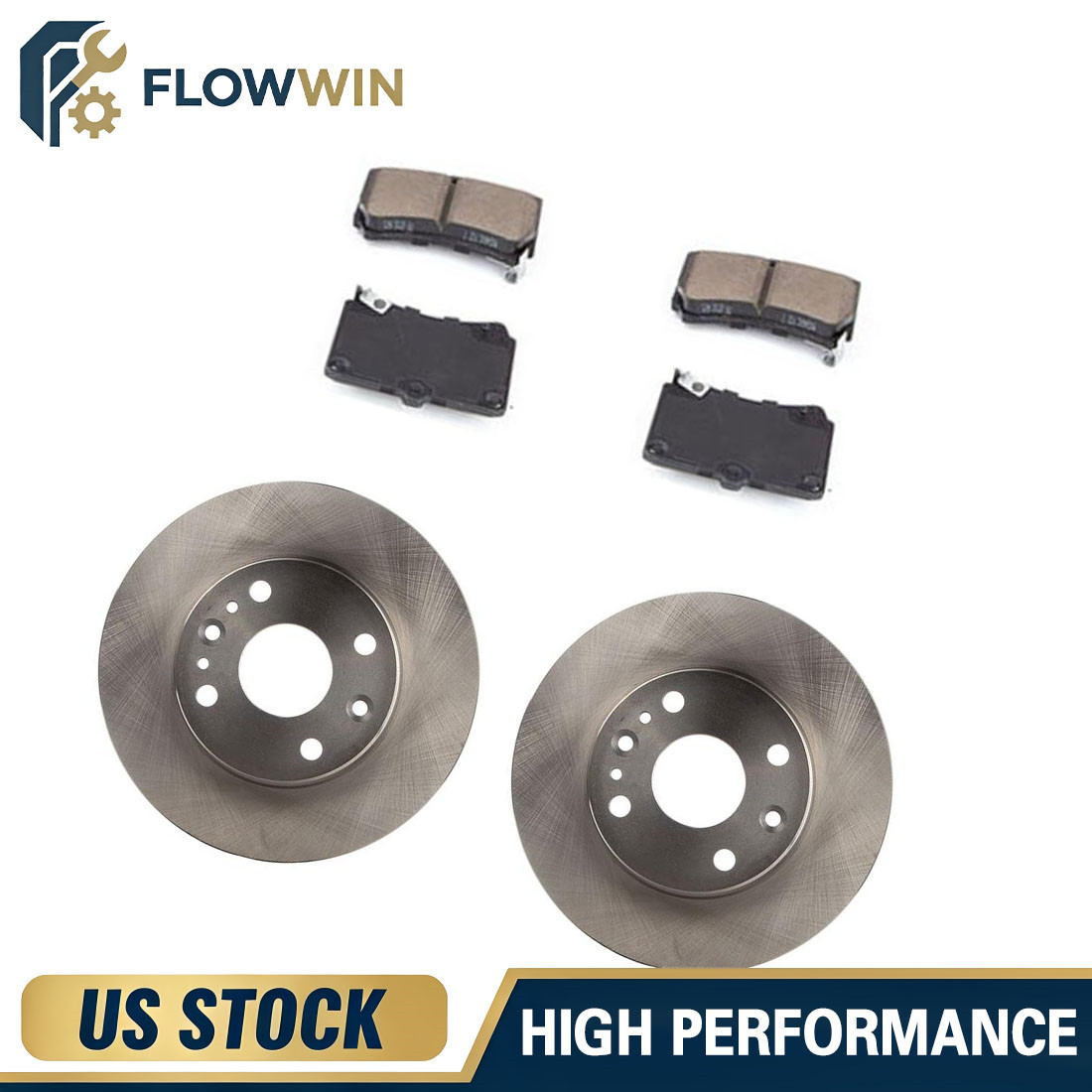 Front Disc Rotors Ceramic Brake Pads for 1994 1995 1996 1997 Ford Aspire
