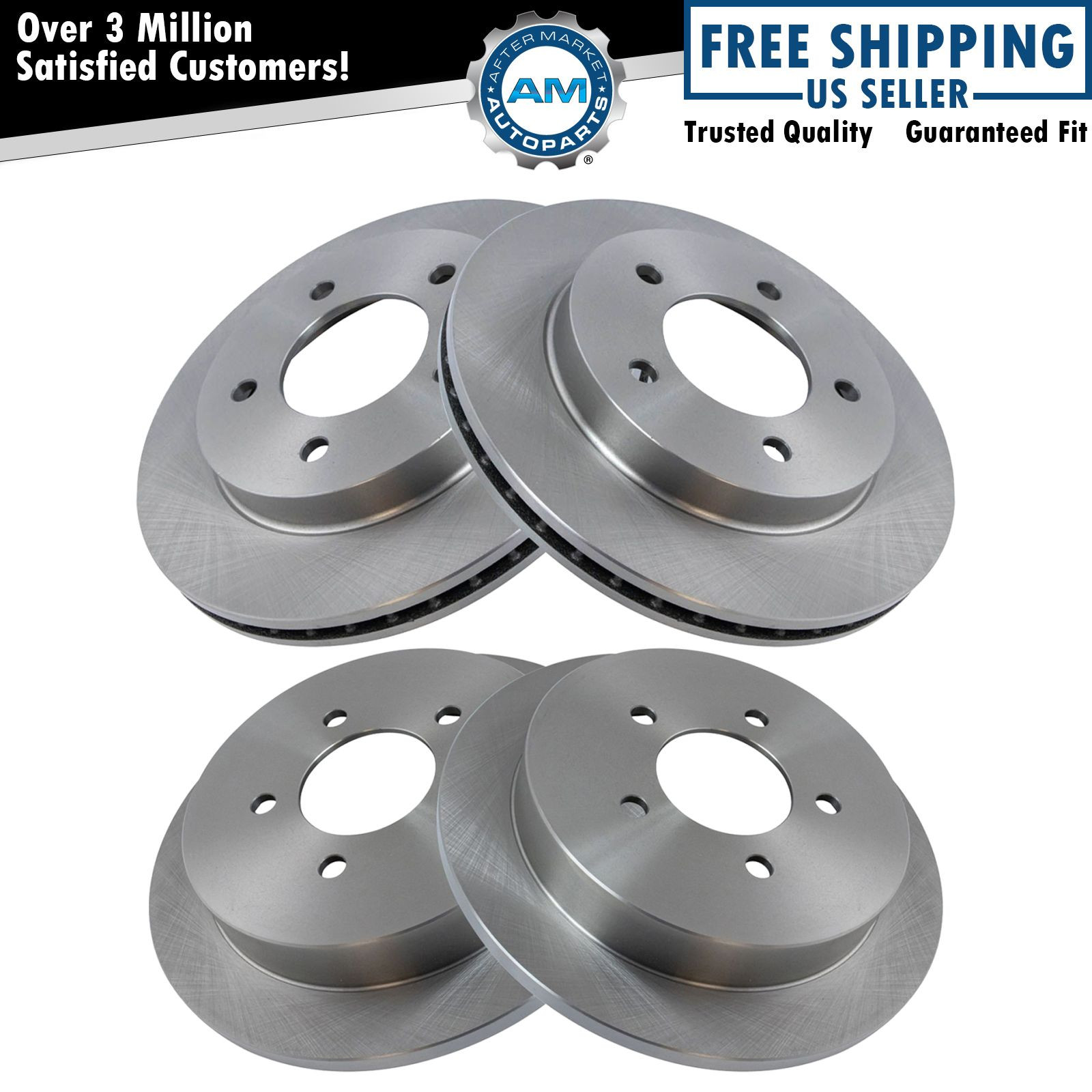 Front & Rear Brake Rotors Set For 1997-2003 Ford F-150 2004 F-150 Heritage