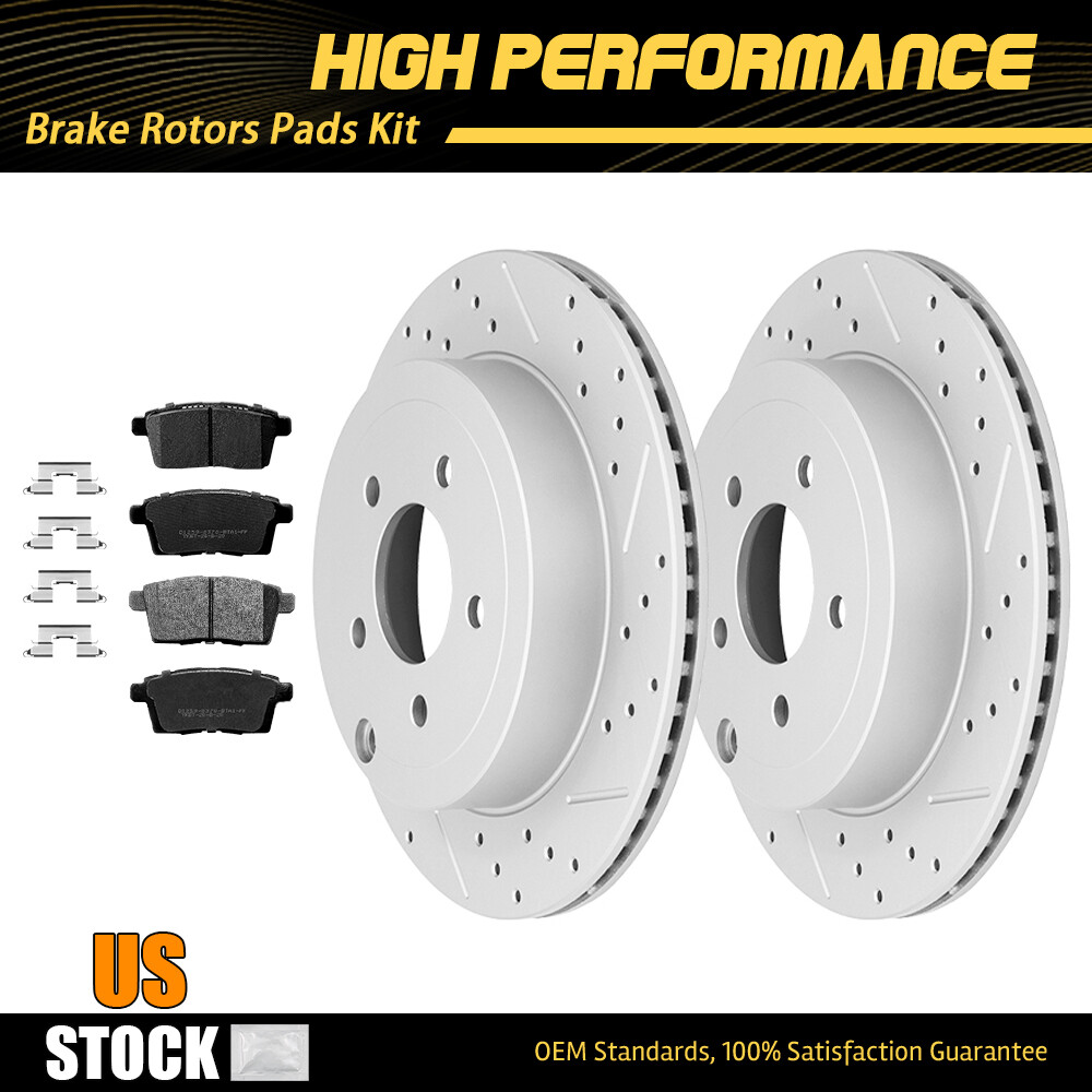 302mm Rear Drilled Disc Brake Rotors Pads For 2007 – 2010 Ford Edge Lincoln MKX