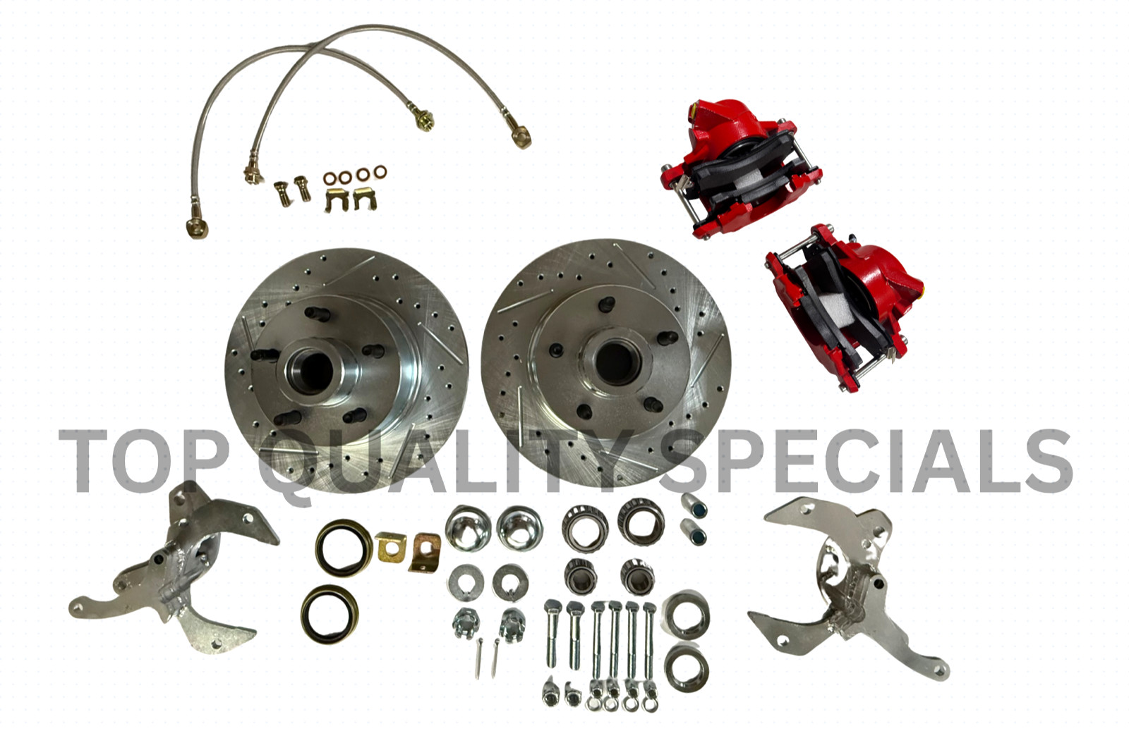Fits 1955 1956 Ford Crown Victoria RED Front Disc Brake Kit 11″ Rotor 5 x 4 1/2