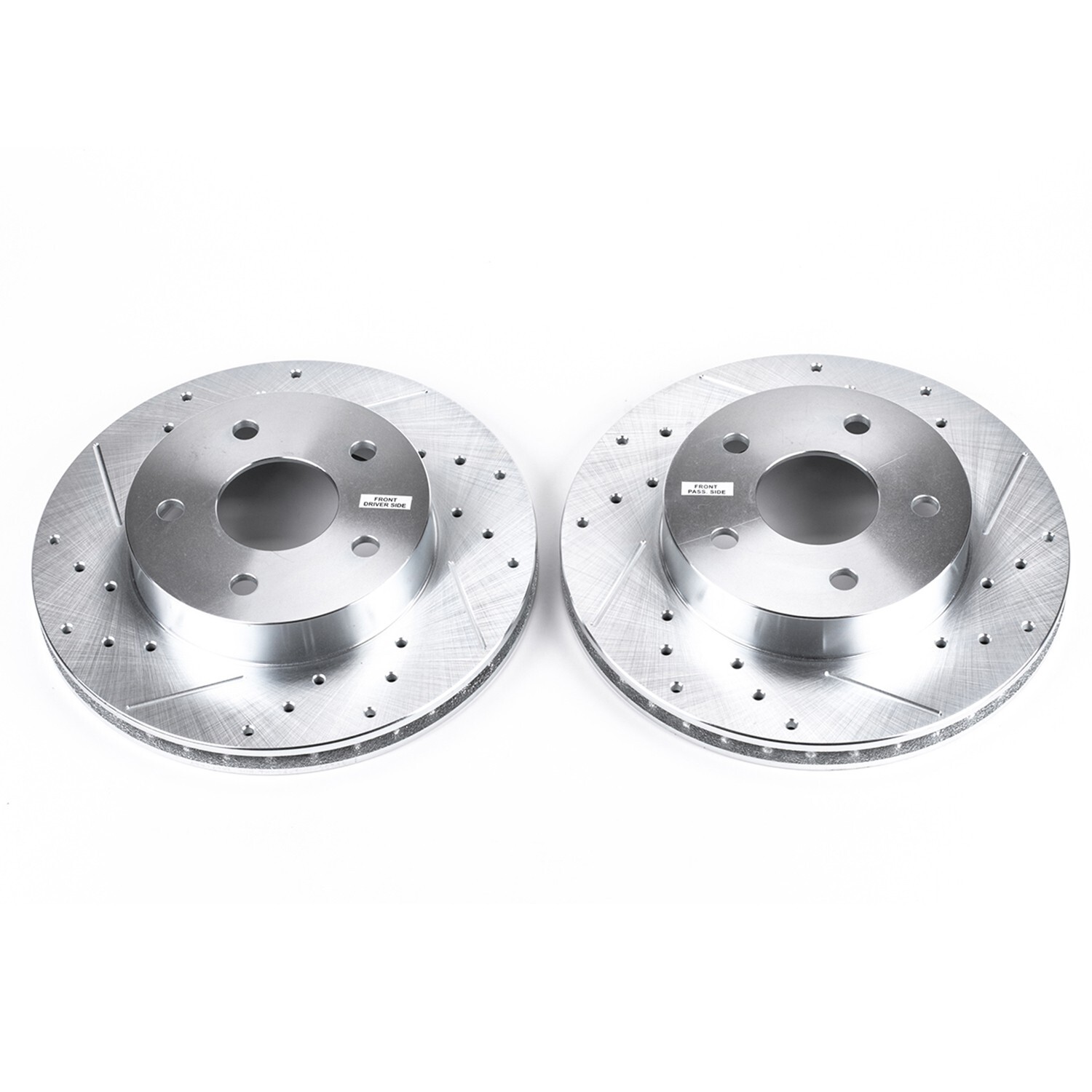 Power Stop – Front Drilled, Slotted and Zinc Plated Brake Rotor Pair for Jeep Gr
