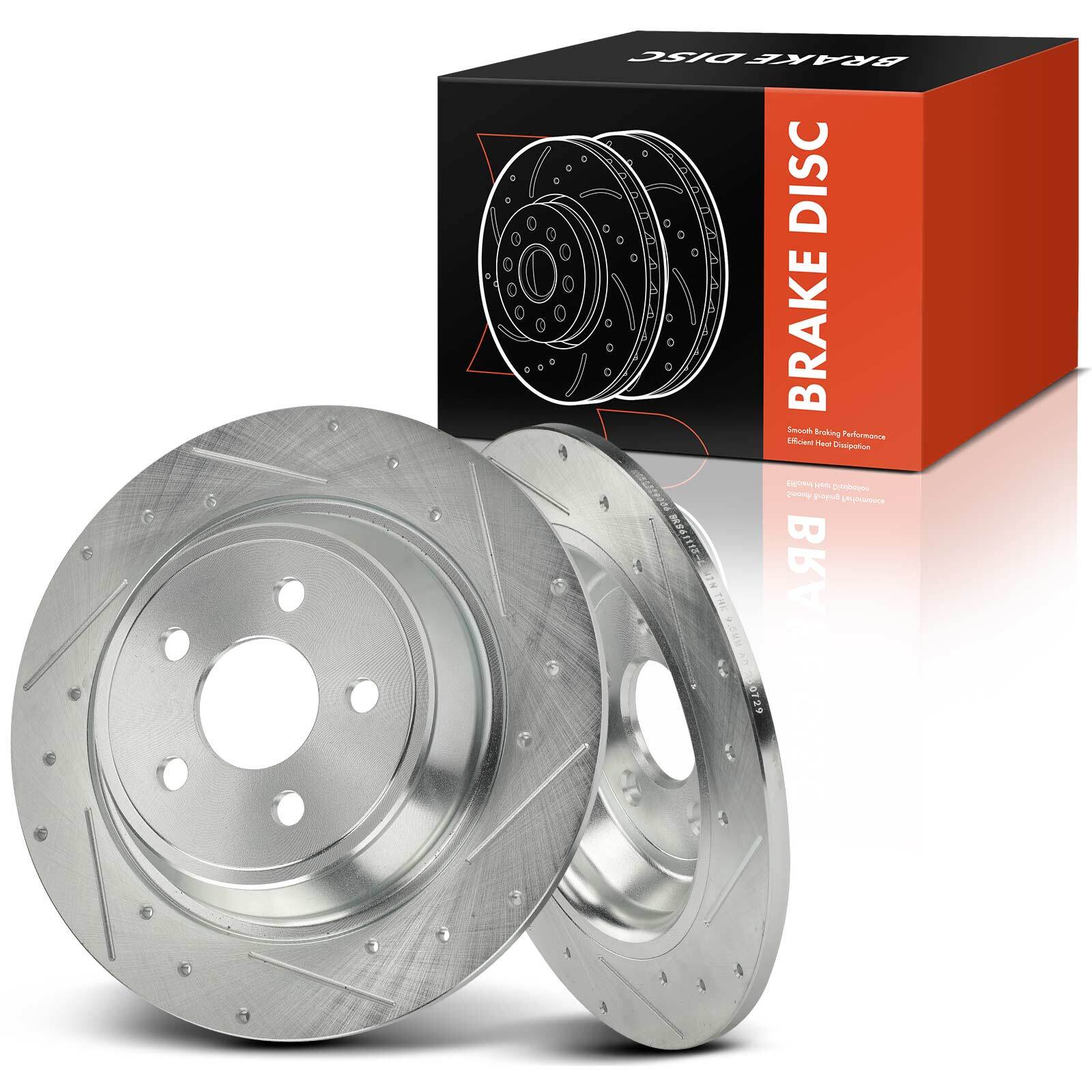 2Pcs 359mm Rear Side Drilled Brake Rotors for Ford Edge 2015-2022 Fusion Lincoln