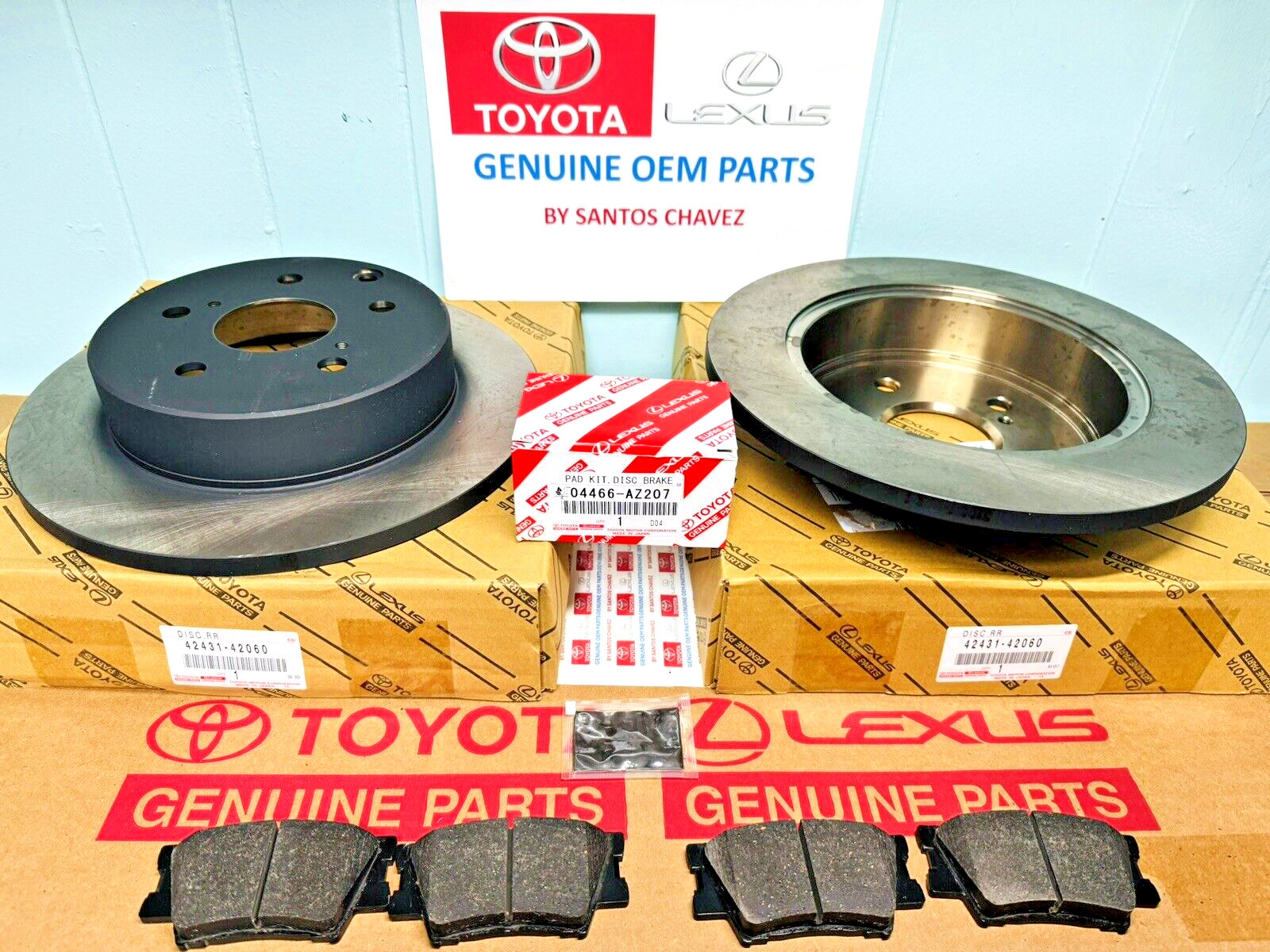 2006-2018 Toyota RAV4 Rear Brake Disc Rotor & Brake Pad Kit GENUINE OEM PART