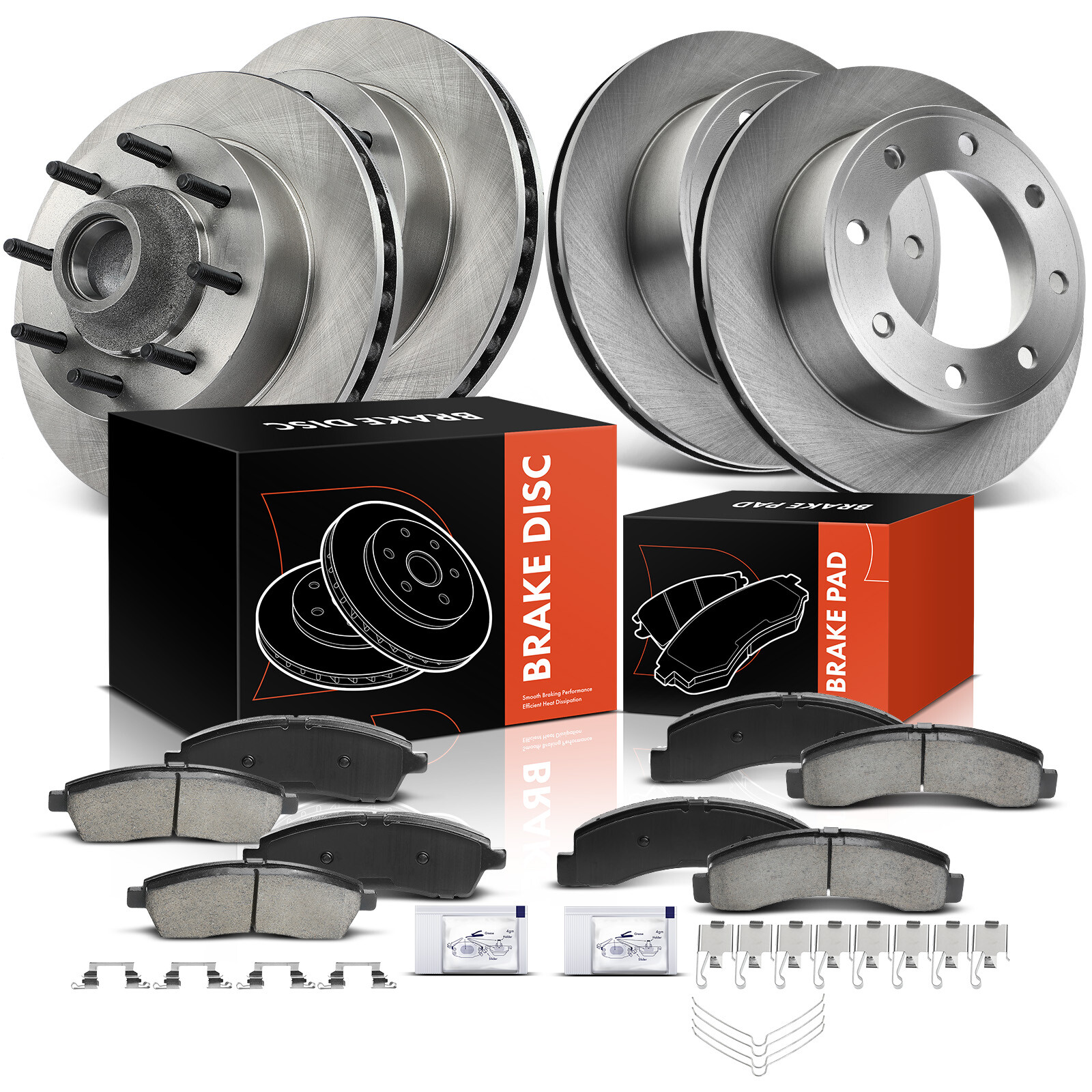 Front & Rear Disc Brake Rotors & Brake Pads for Ford Excursion 2000-2002 2WD