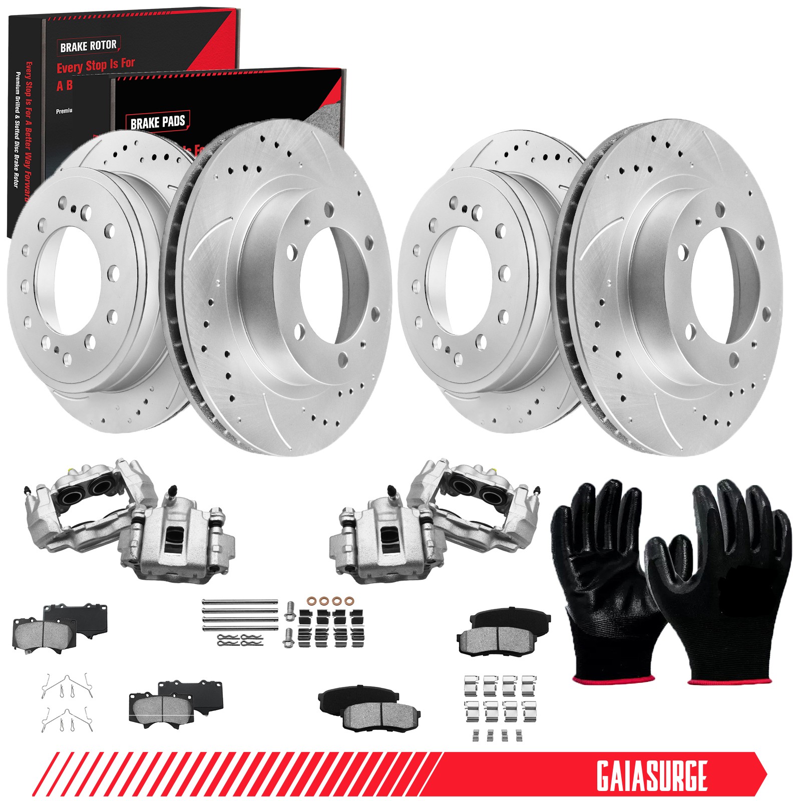 Front Rear Disc Brake Rotor Pads Calipers for 2003 2004 2005-2009 Toyota 4Runner