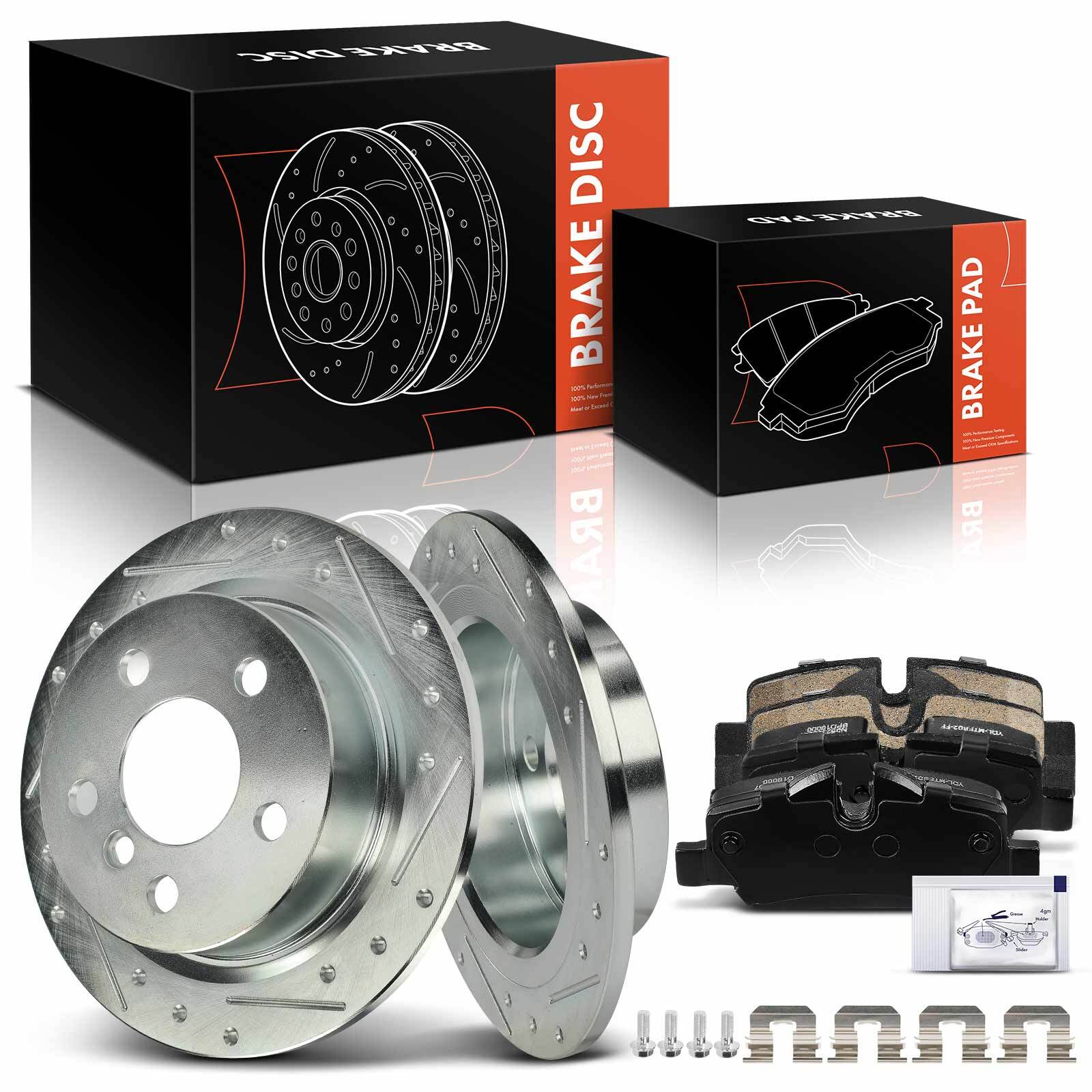 Rear Drilled Brake Rotor Brake Pad for Mini Cooper 2015-2019 L3 1.5 2.0L 5 Lug