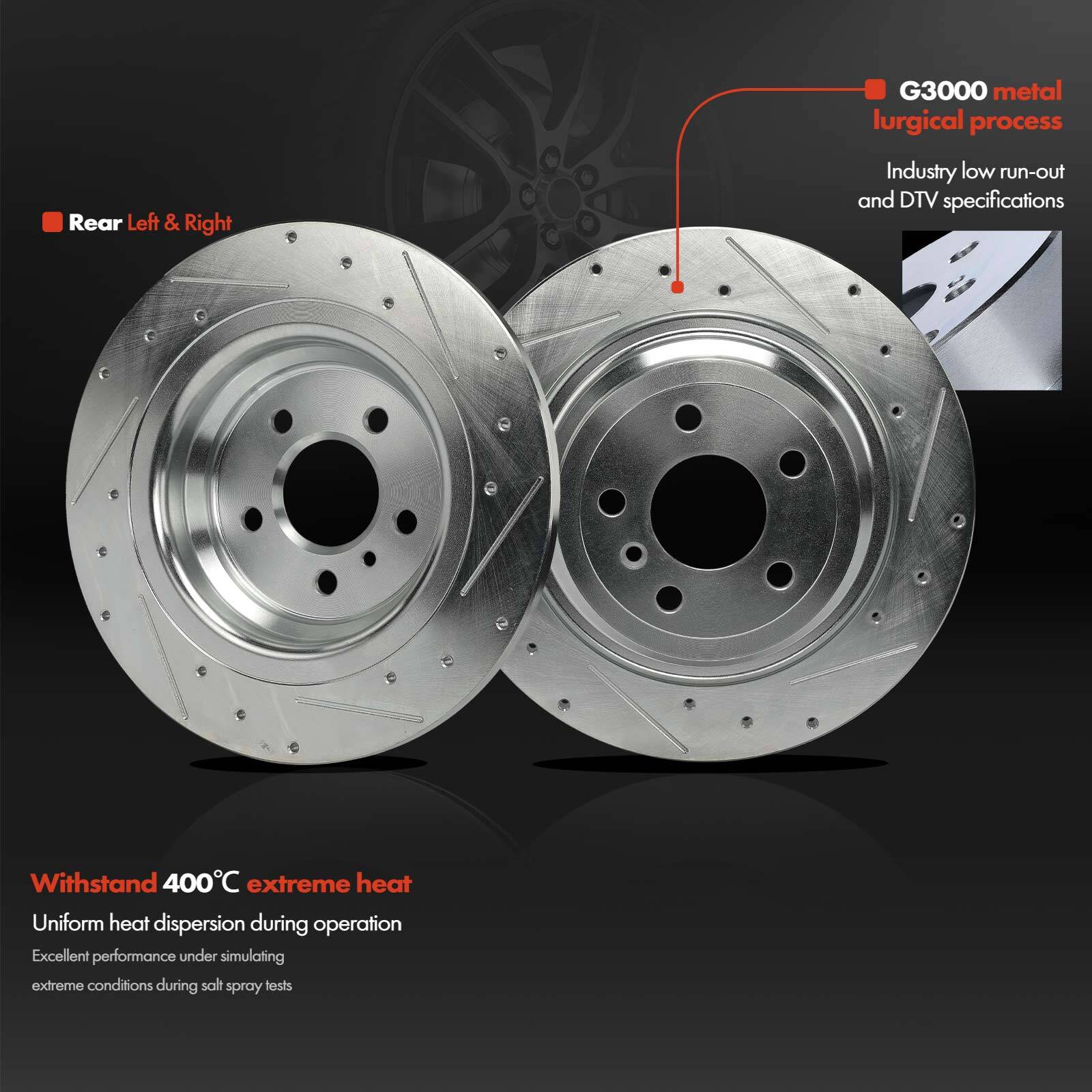 12Pcs Front & Rear Drilled Brake Rotors & Ceramic Pads for Mercedes-Benz GLE300d