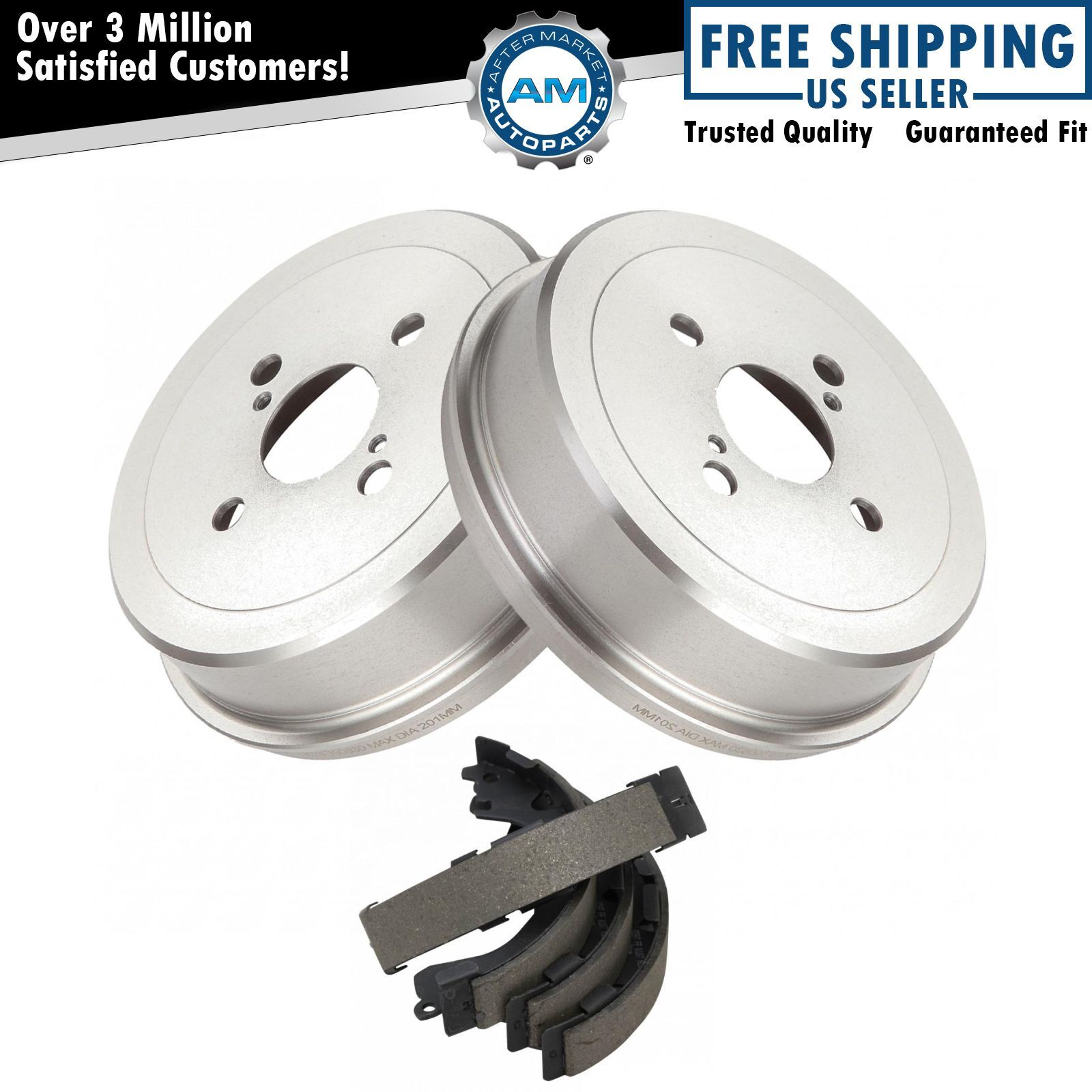 Rear Brake Drum & Shoe Pair Set NEW for Toyota Corolla Chevy Prizm