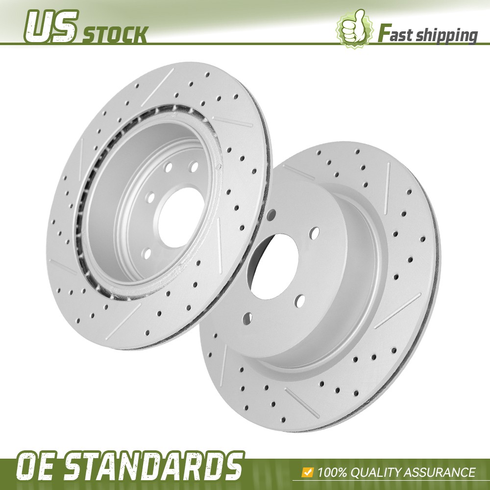 308mm Rear Drilled Disc Brake Rotors Set for 2009 – 2023 Nissan Maxima