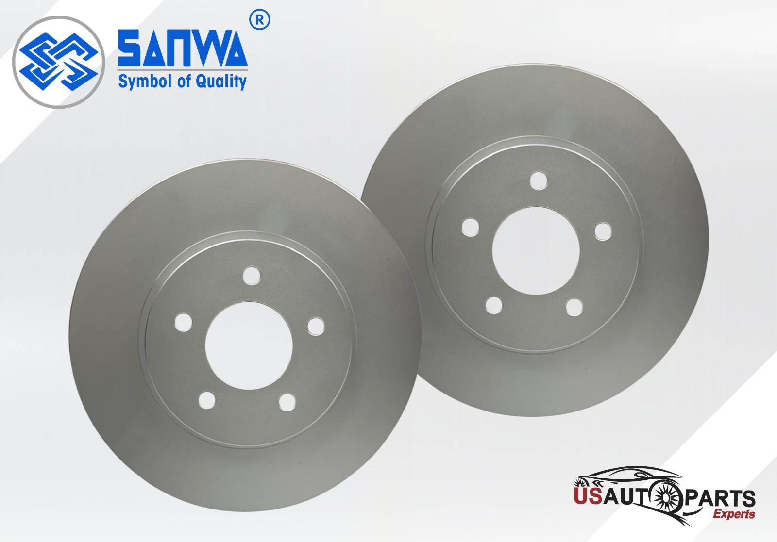SANWA SET OF 2 FRONT BRAKE ROTOR VENTED & GEOMET COATED 303mm FOR FORD 2005-2012