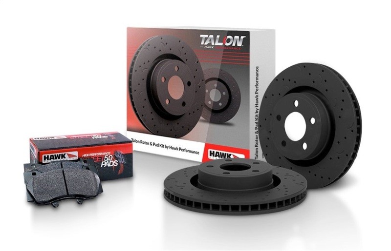 Hawk Performance Cross Drilled and Slotted Rotors with HPS 5.0 Pads Kit for