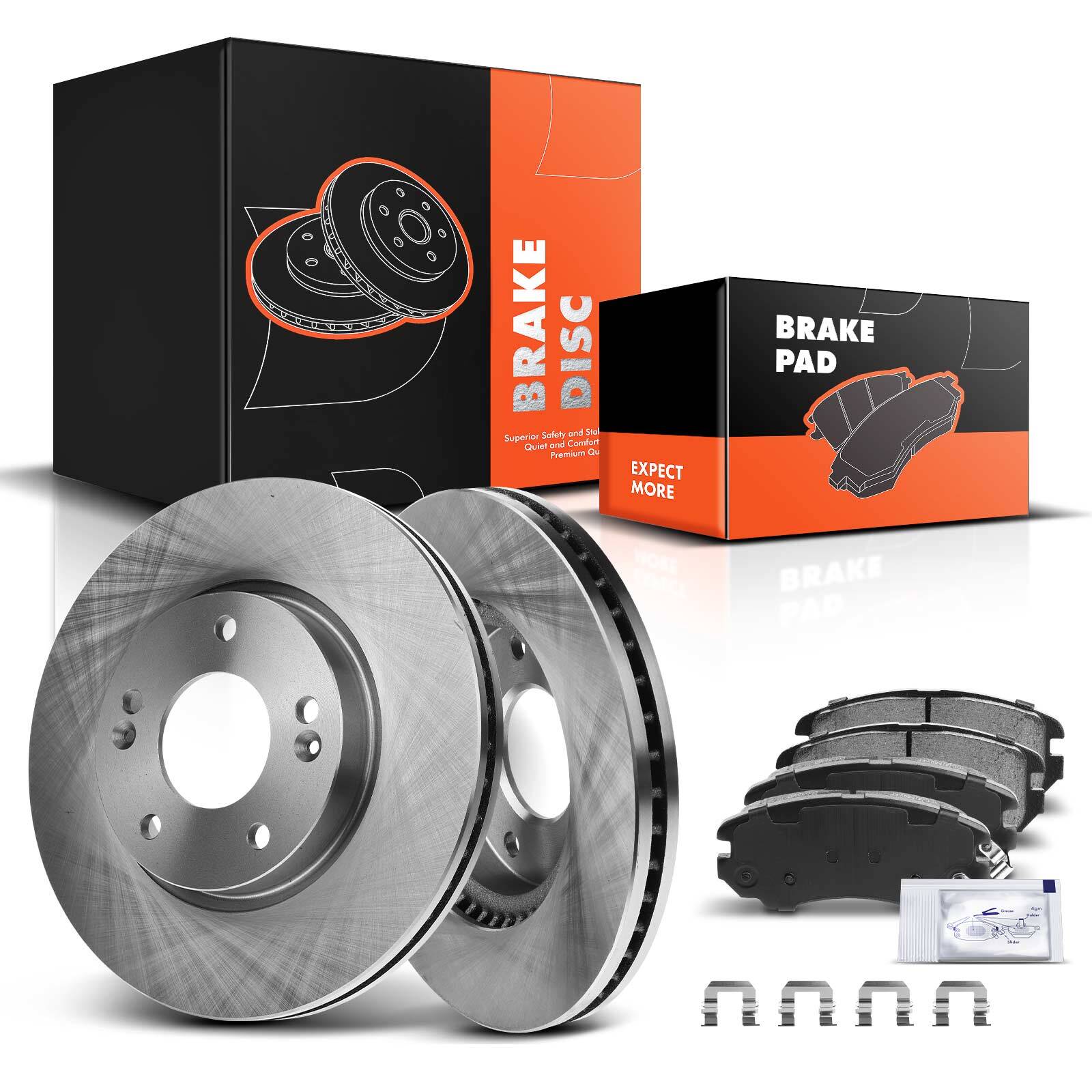 Front Disc Brake Rotors & Brake Pads for Hyundai Sonata Tiburon Tucson Kia Soul