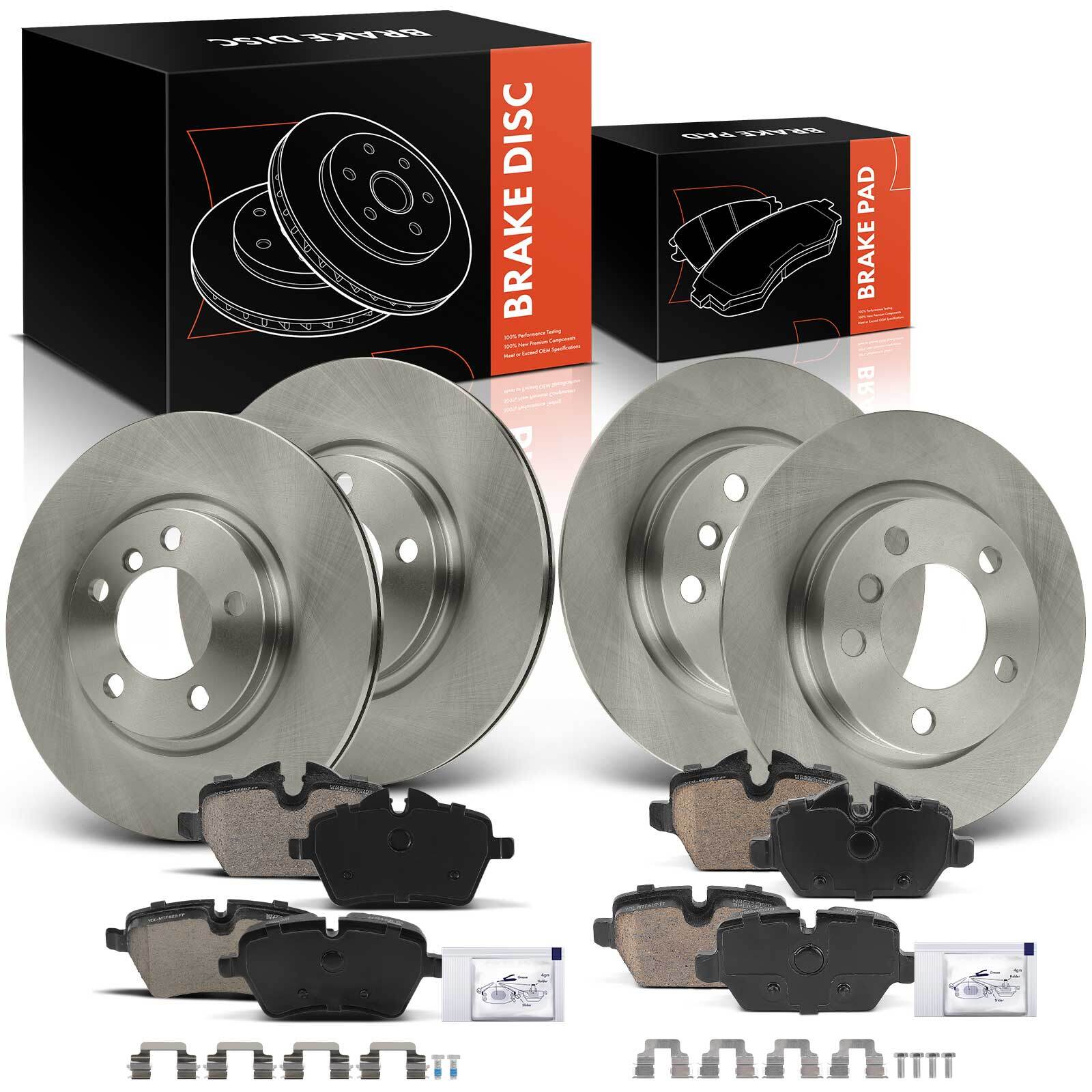 12Pcs Disc Brake Rotors & Ceramic Pads for Mini Cooper Paceman Front & Rear Side