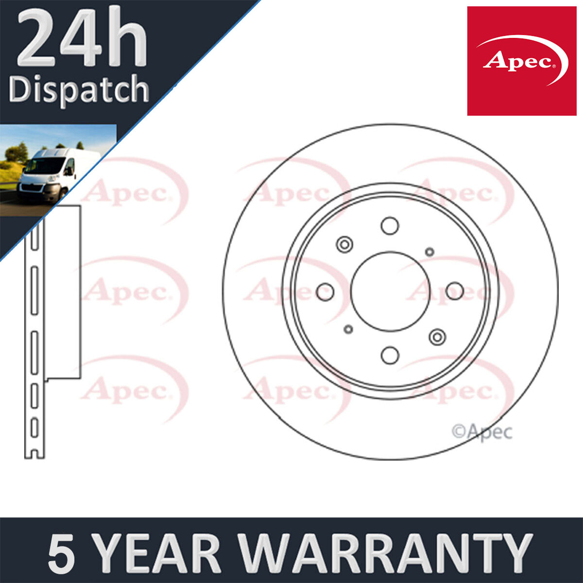 Fits Honda Jazz 2002-2008 1.3 Apec Front Brake Disc 45251SAA901