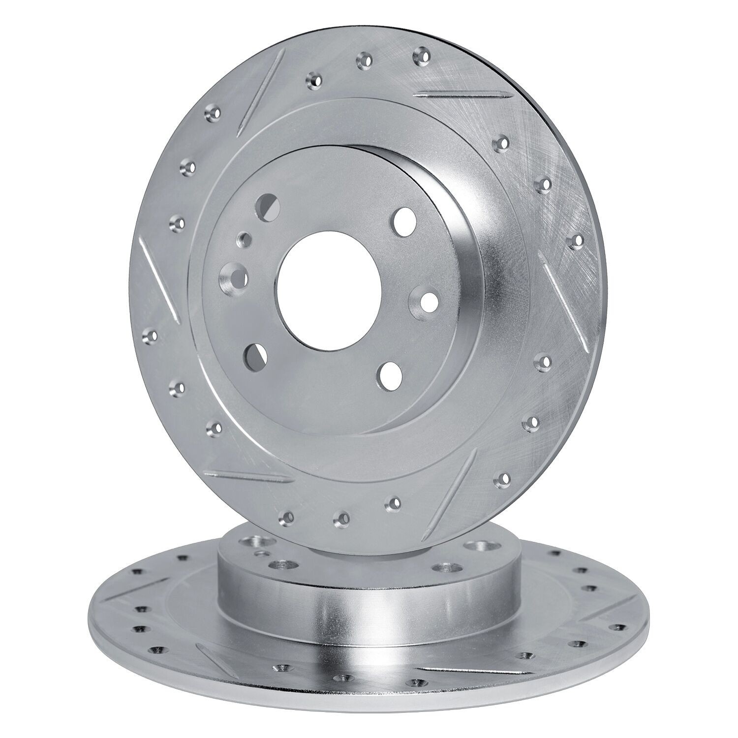 For Subaru Loyale 1990 R1 Concepts Drilled & Slotted Rear Brake Rotor Set