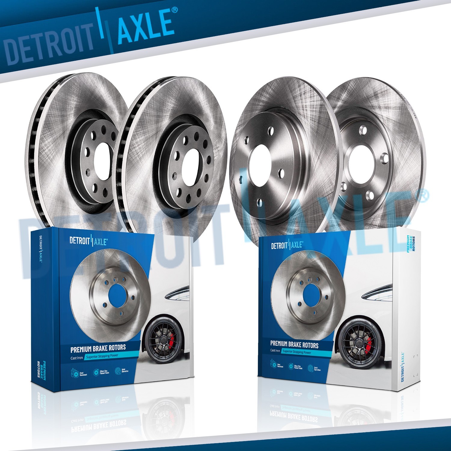 12.60″ Front and 10.04″ Rear Disc Brake Rotors Set for 2000 2001 Audi A6 Quattro