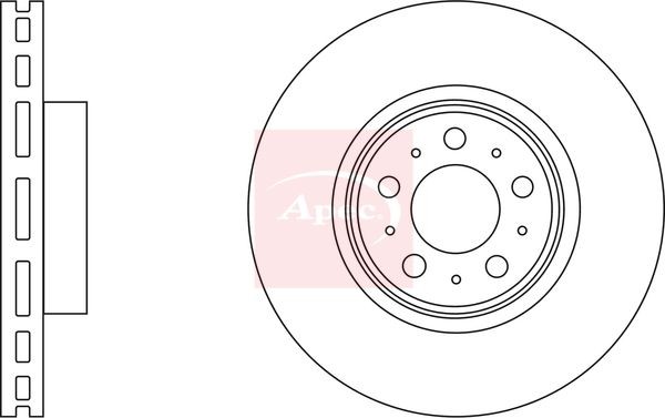 APEC DSK3261 Brake Disc Front Vented Braking 320mm Outer Diameter Fits Volvo S60