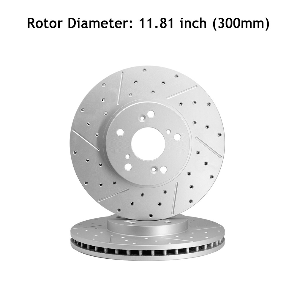 For 2003-2008 Honda Pilot 2001-2006 Acura MDX Front & Rear Drilled Brake Rotors
