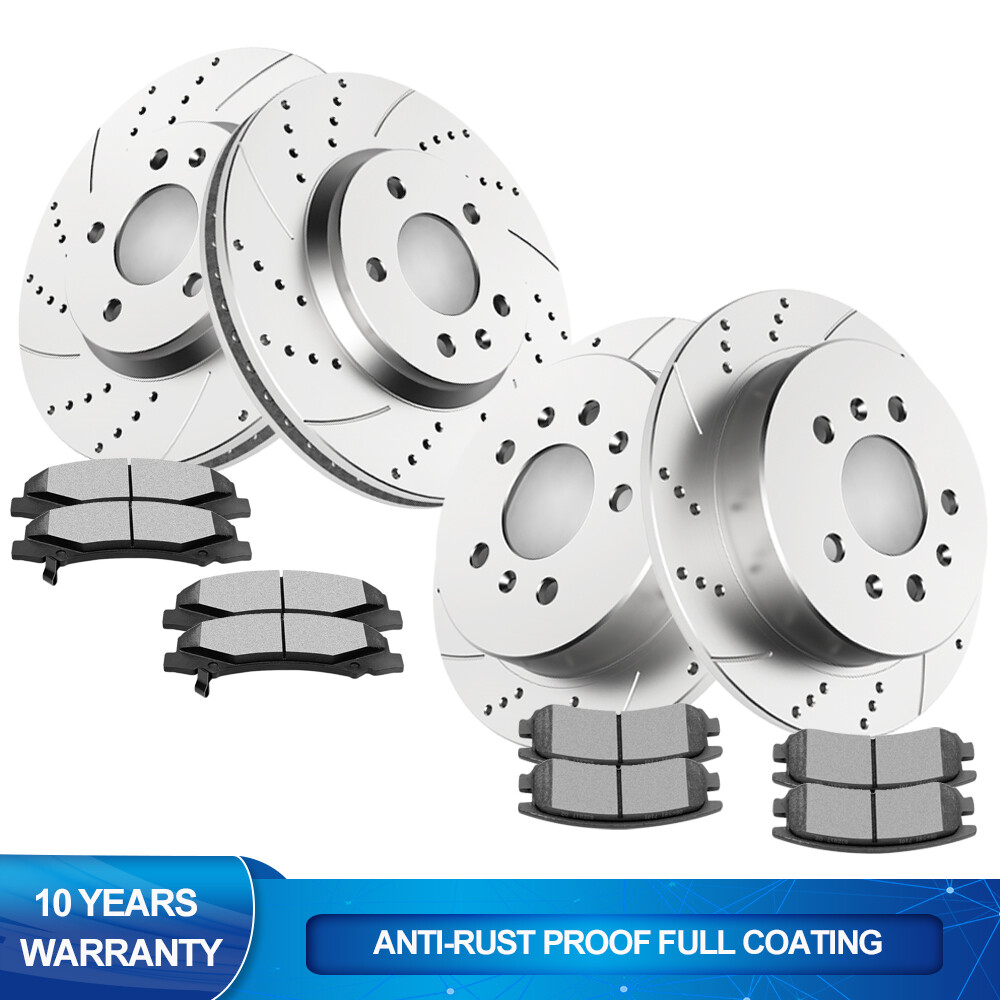 Front Rear Brake Rotors Brakes Pads Fit 2006-2010 Chevy Impala Monte Carlo Kit