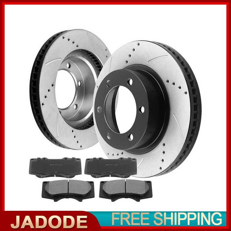 2Pcs Front Brake Rotors and 4 Pcs Pads for Toyota Tacoma FJ Cruiser 4Runner