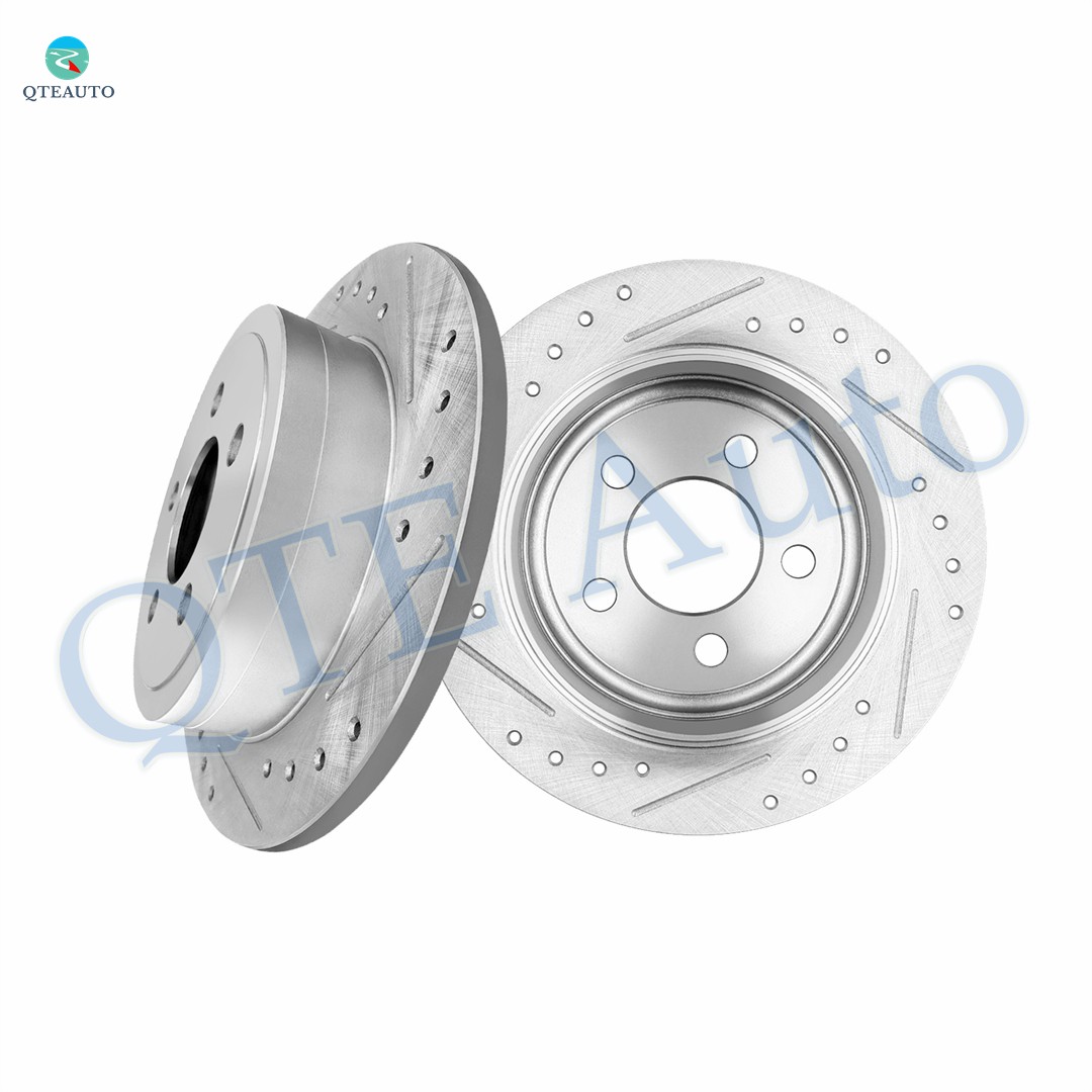 Rear Drilled Slotted Brake Disc Rotors 285mm For 2003-2006 Jeep TJ