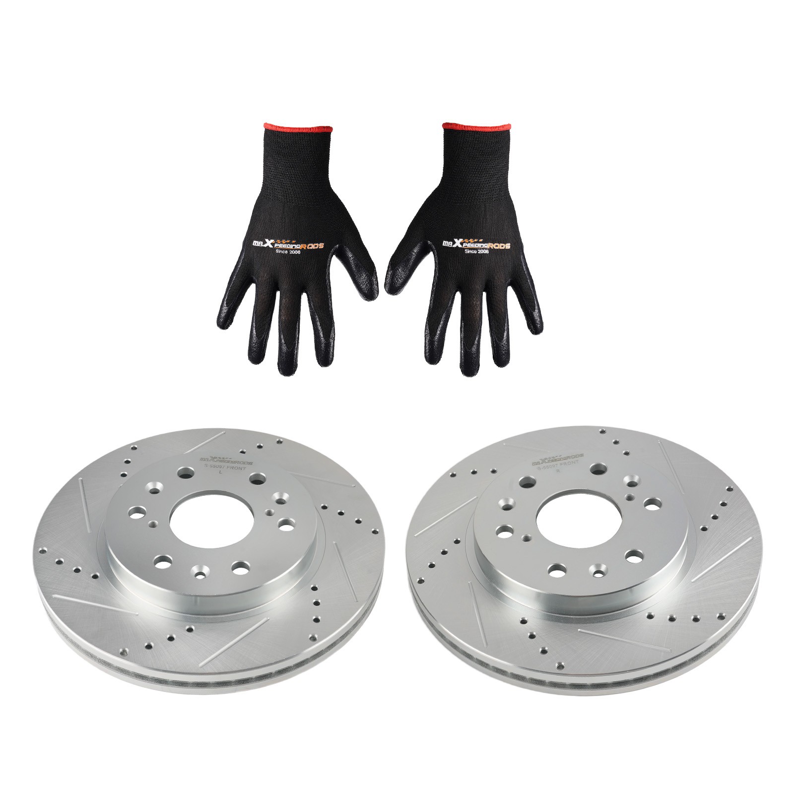 Front Drilled & Slotted Brake Rotor Set for Cadillac XTS 2013-19/Escalade 07-20