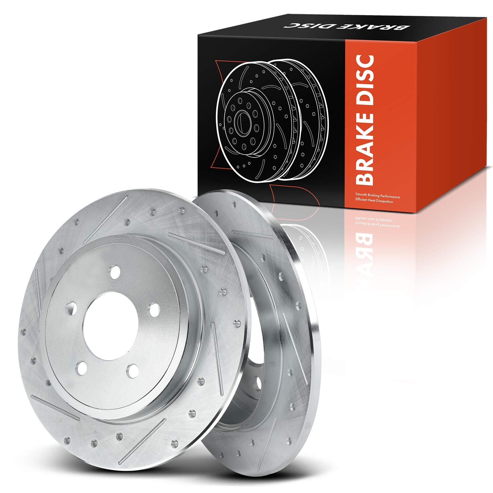 2pcs 301.7mm Rear Side Drilled Brake Rotors for Ford Escape 05-08 Mazda Mercury