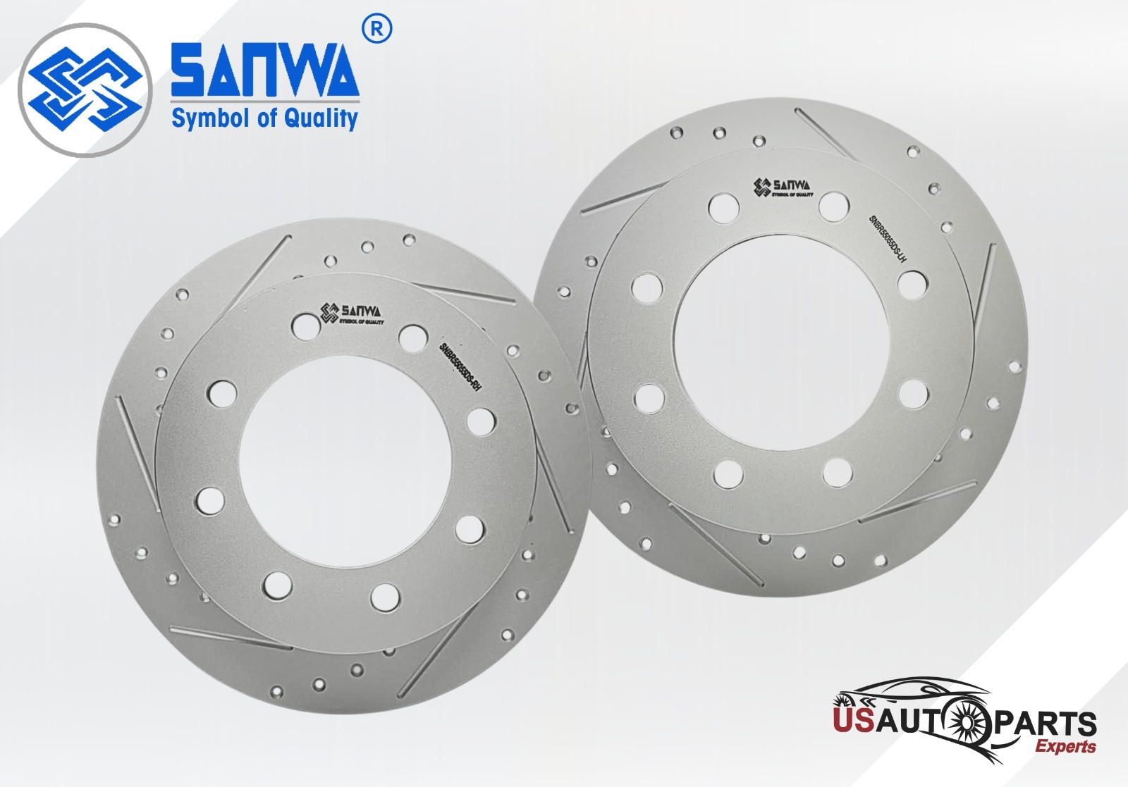 PAIR OF REAR RH/LH BRAKE ROTOR DS SOLID&GEOMET COATED 330 mm FOR GMC 2001-2020