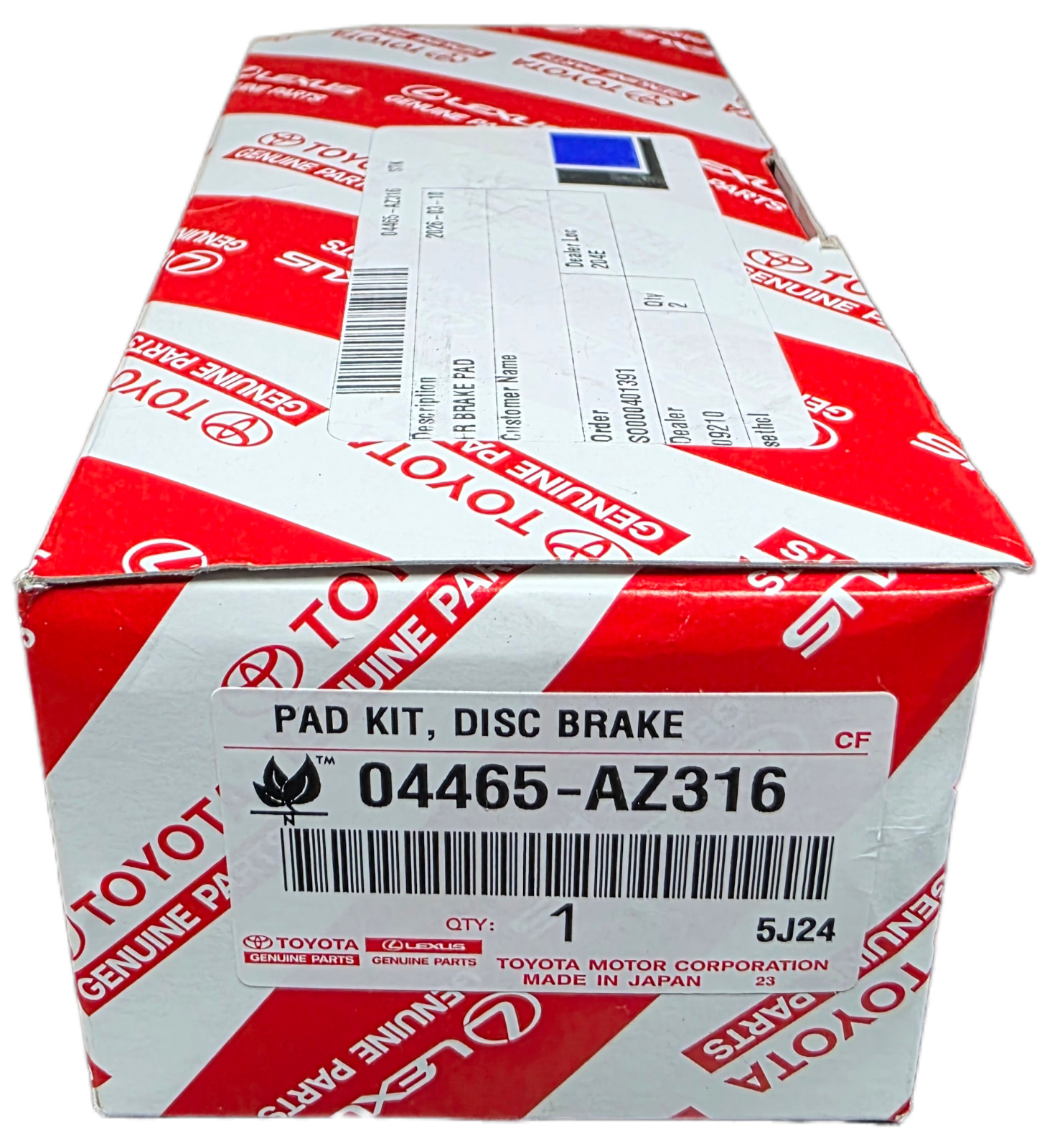TOYOTA GENUINE OEM NEW 2007-2017 CAMRY OEM FRONT BRAKE ROTORS TCMC PADS & SHIMS