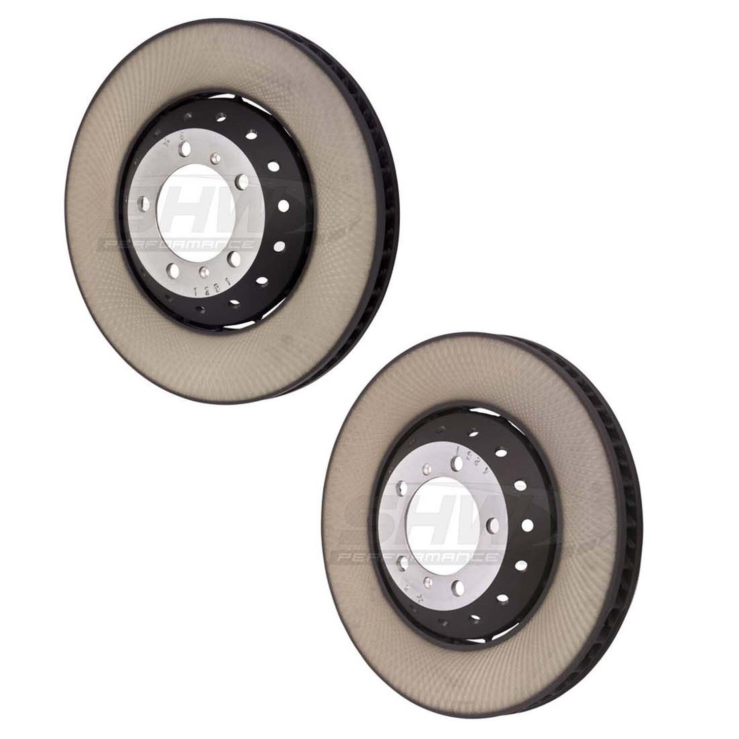 SHW Performance Pair Set 2 Front 390mm Disc Brake Rotors for Cayenne 19″ Wheels