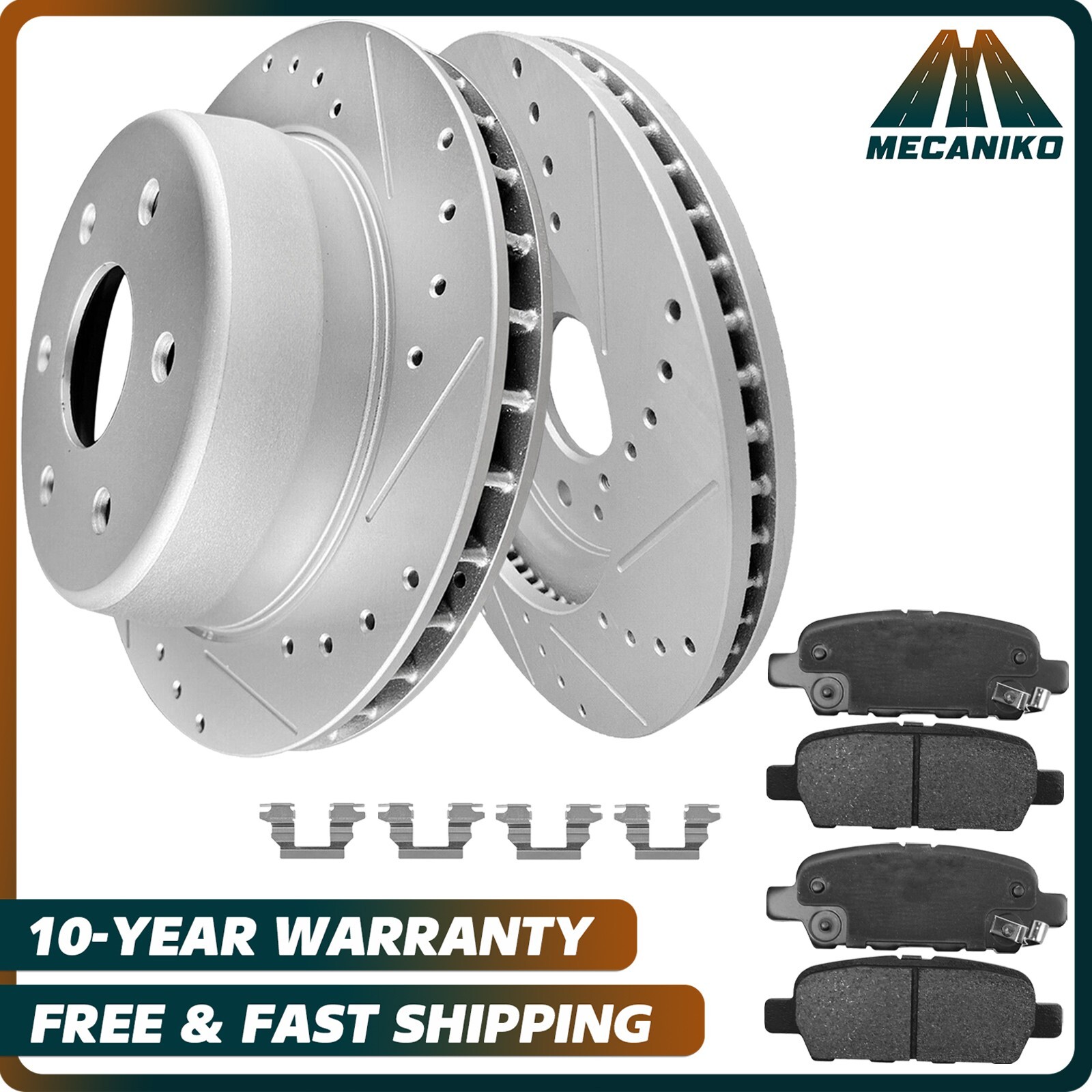 Rear Drilled Brake Rotors Pads Kit for FX35 FX45 Qx70 Pathfinder Quest