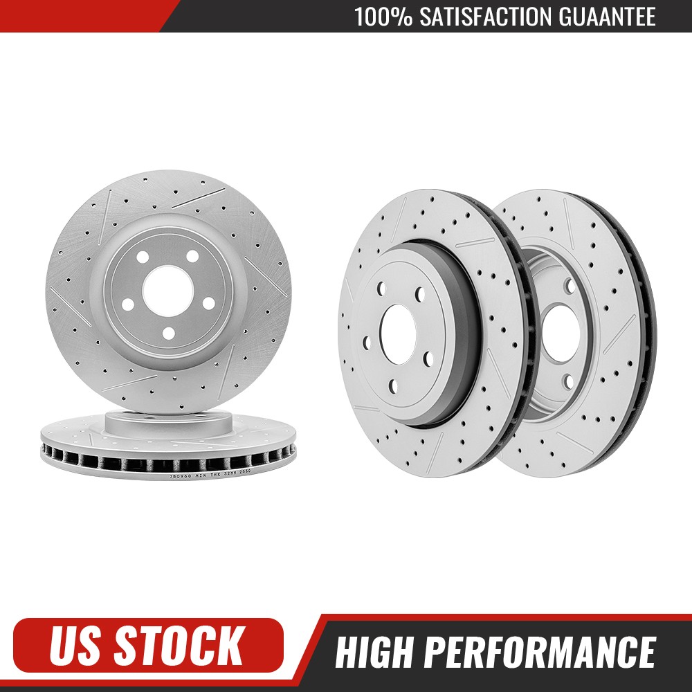 380mm Front & 350mm Rear Disc Brake Rotors for Dodge Durango Jeep Grand Cherokee