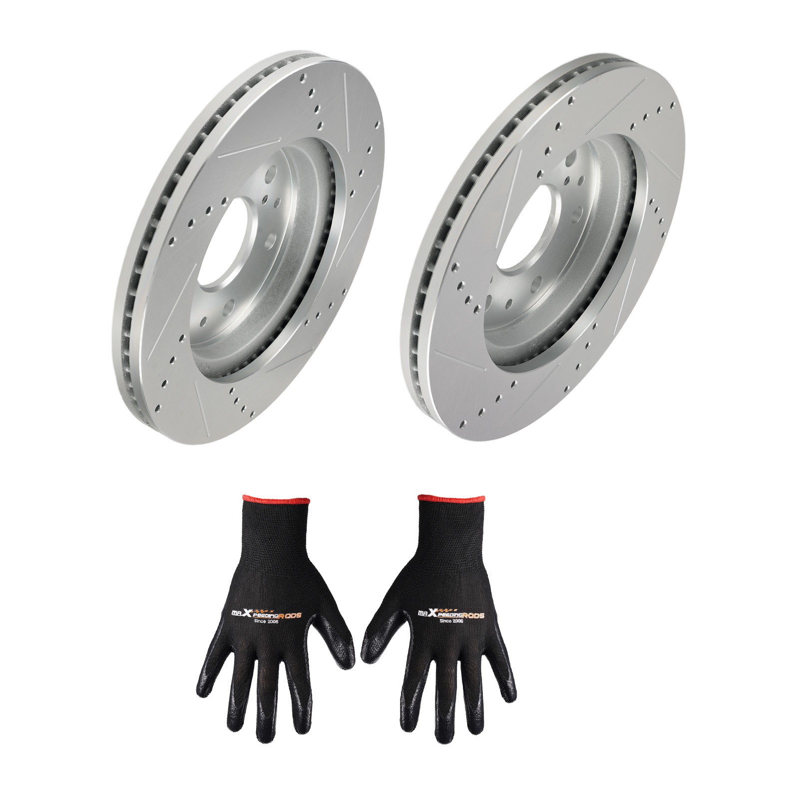 Front Drilled & Slotted Brake Rotor Set for Cadillac Escalade/Escalade ESV 07-20