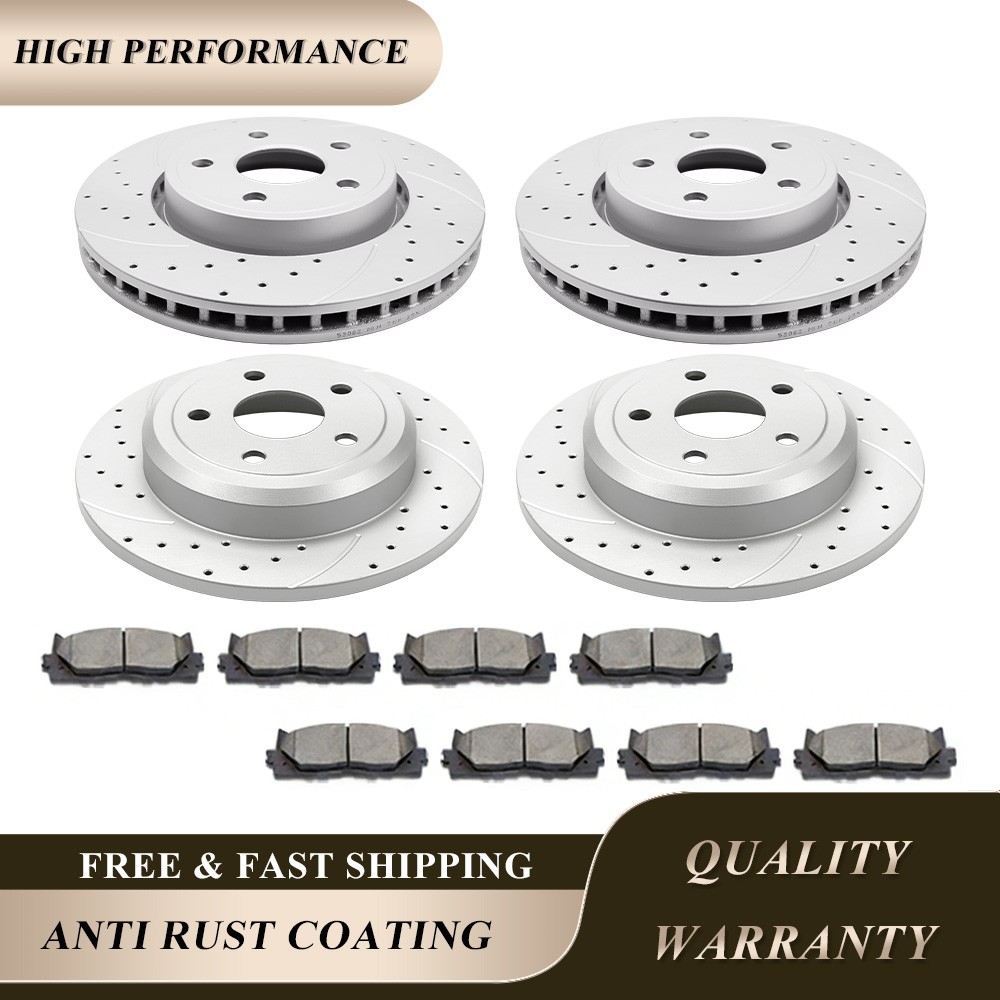 330mm Front Rear Rotors Brake Pads Fit 2011-2018 Dodge Durango Grand Cherokee