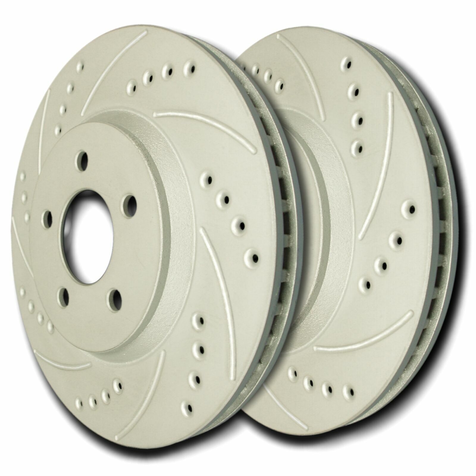 SP Performance F55-67 Drilled Slotted Brake Rotors ZRC Coating L/R Pr Rear