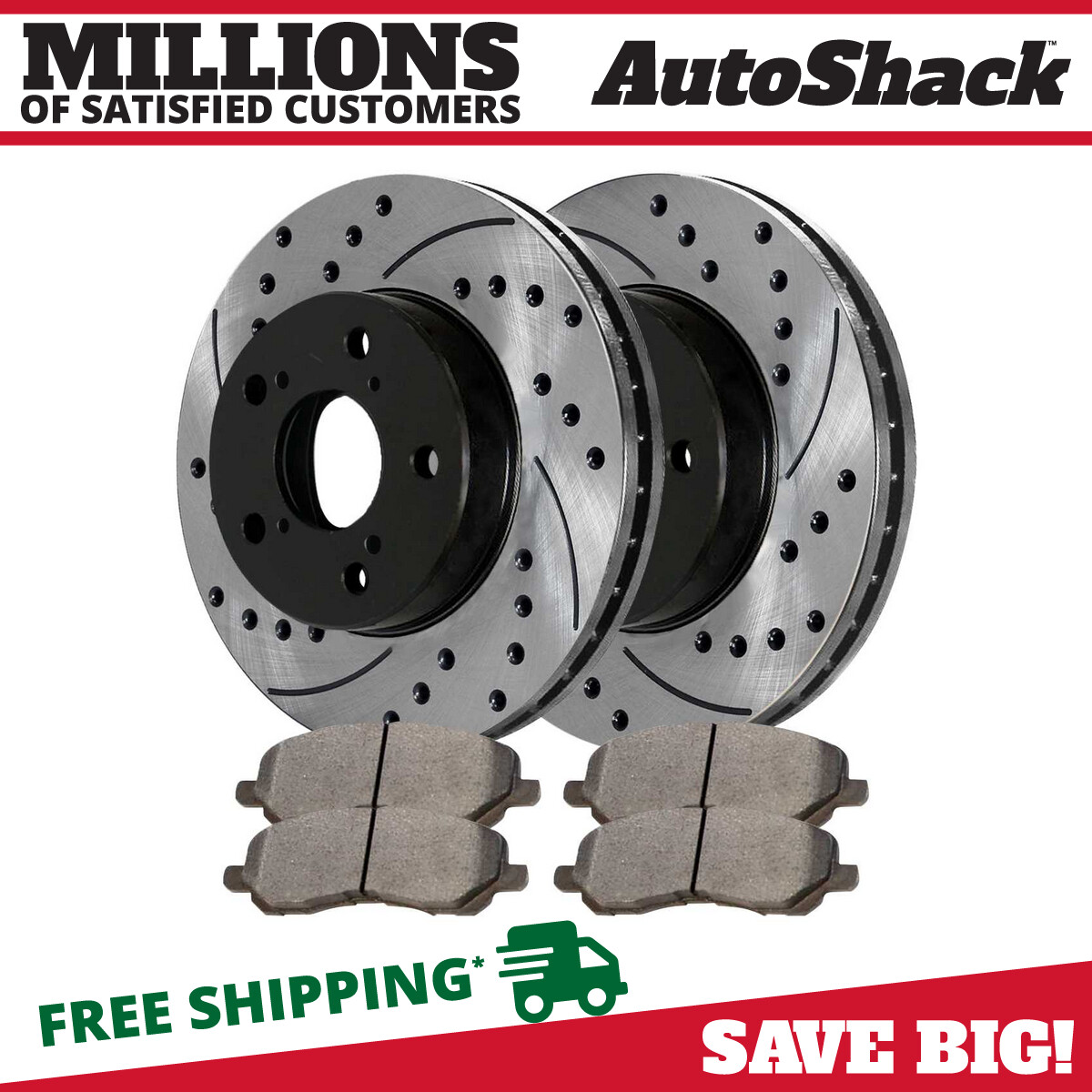 Front Drilled Slotted Brake Rotors Black & Pads for Honda Insight Civic Acura EL