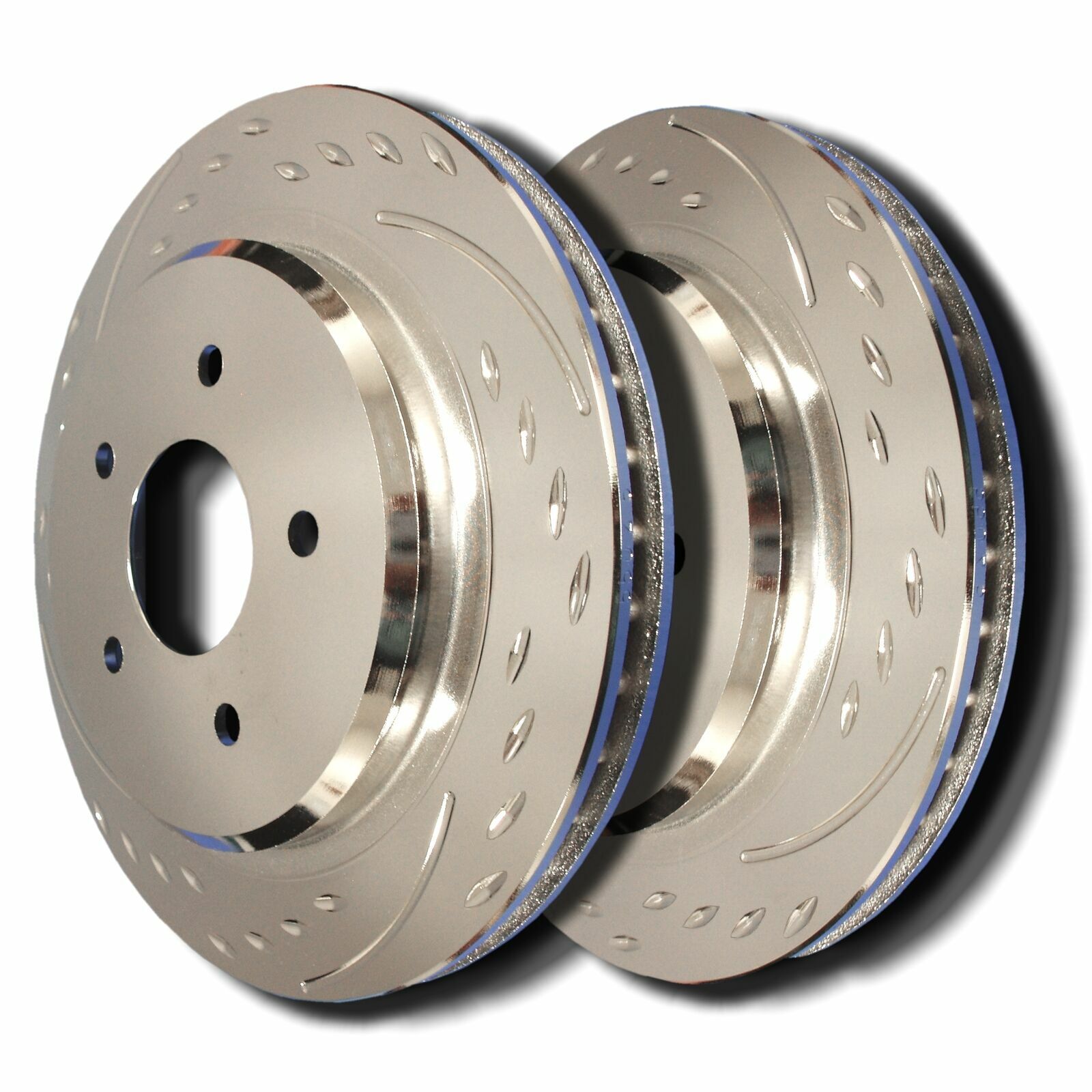 SP Performance D26-458-P Diamond Slot Brake Rotors Zinc Coating L/R Pr Rear