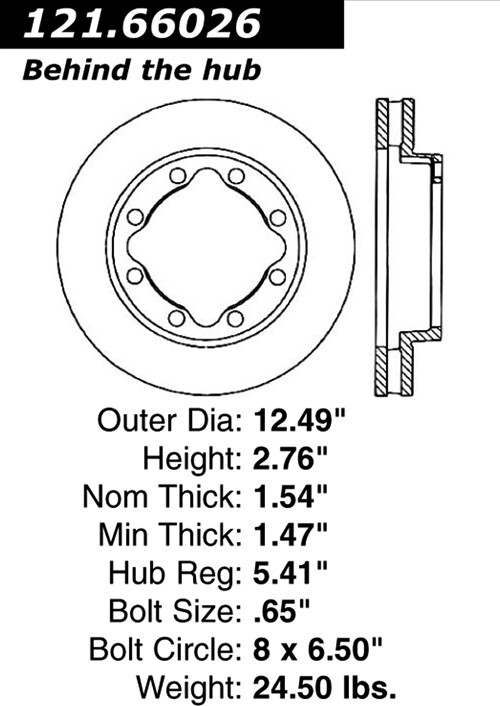 Front Disc Brake Rotor for K3500, Ram 2500, Ram 3500, Ram 3500 Van (121.66026)