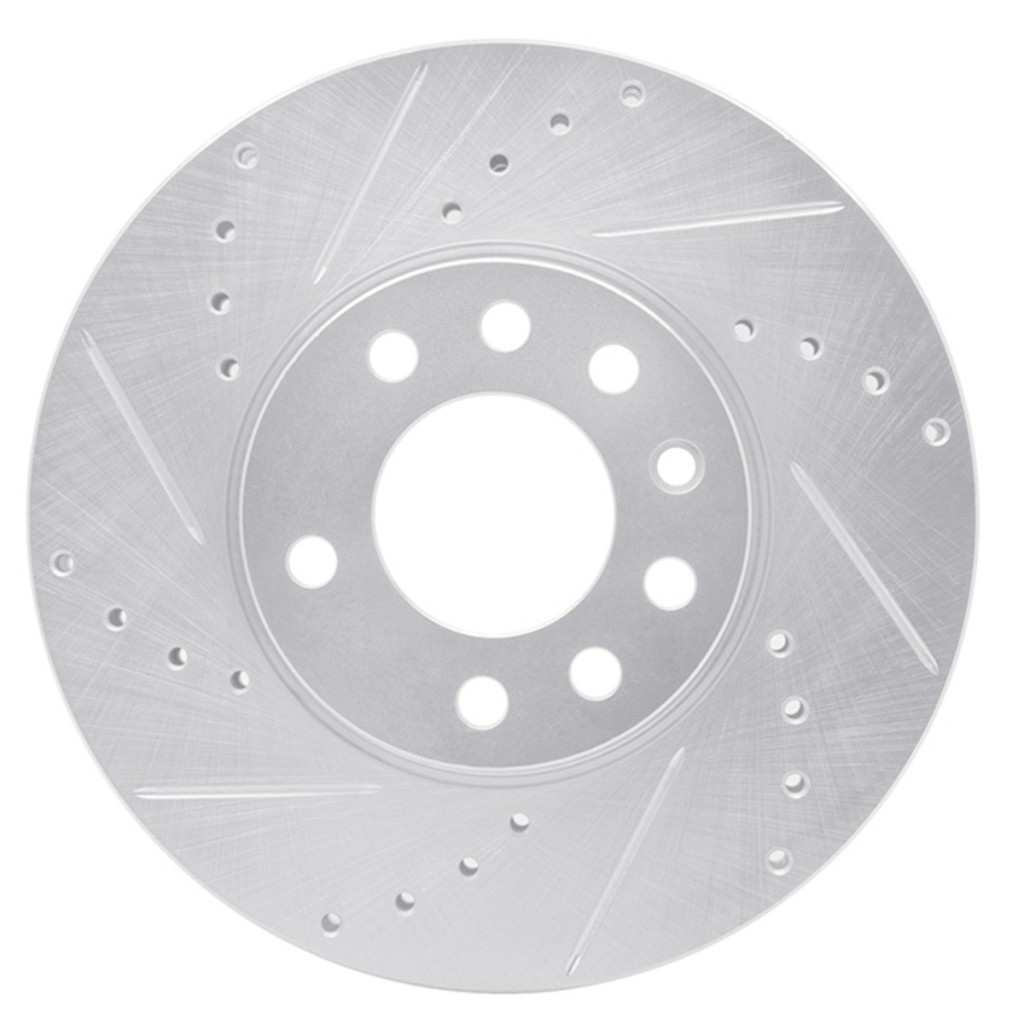 For Saab 9-3 2006-2011 Rotor Set | Drilled And Slotted Rotor Style | Silver