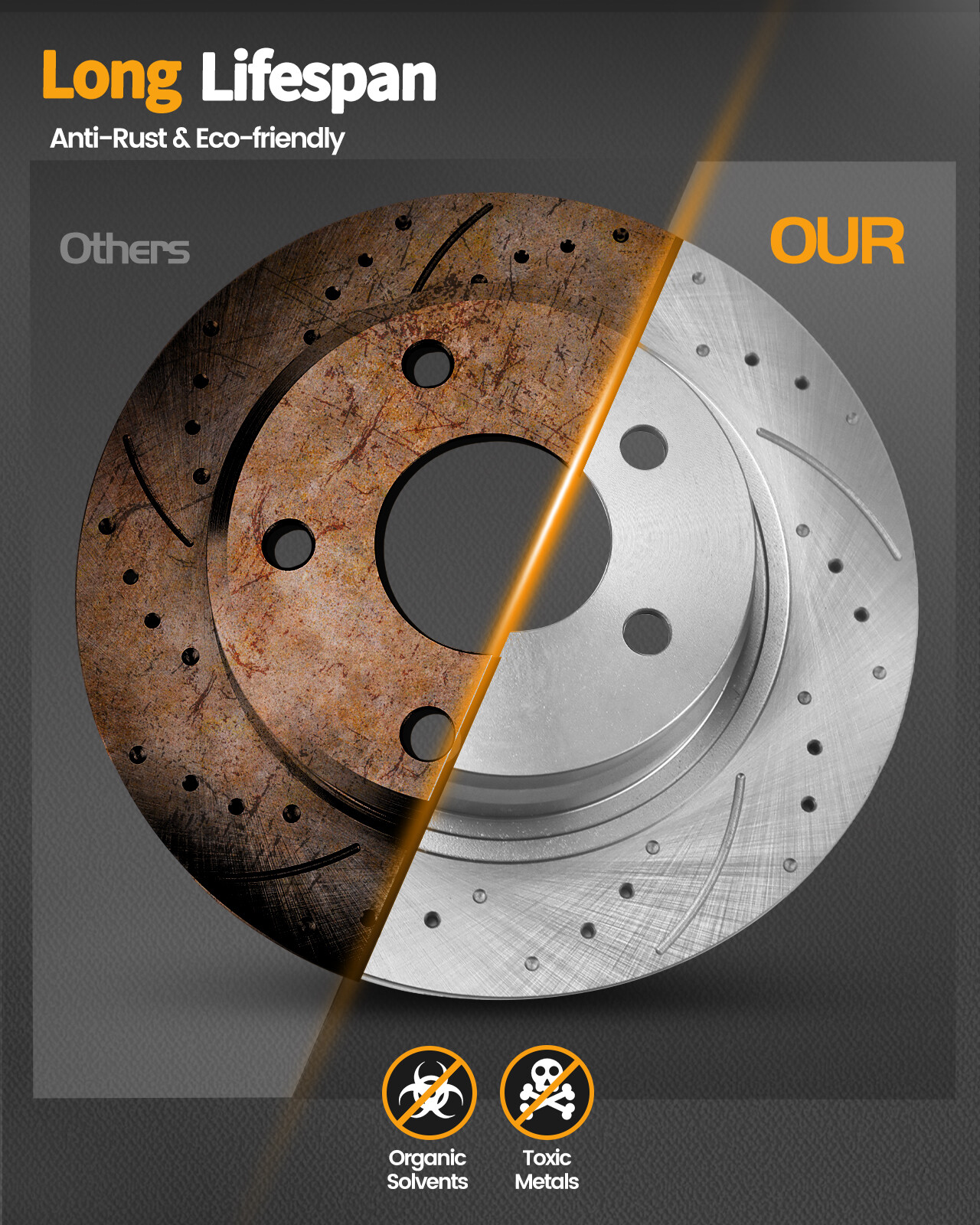 11.7 inch Front Disc Rotors & Ceramic Brake Pads Kit for 2007 – 2012 Acura RDX