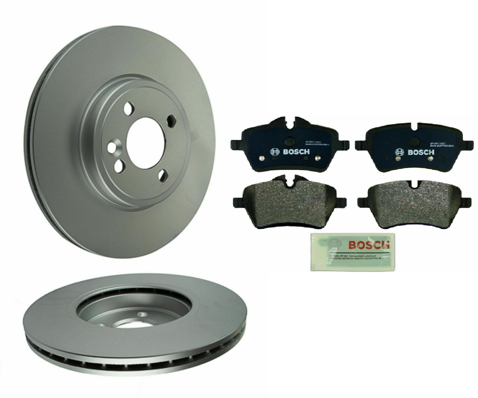 2ZIMMERMANN FRONT Brake Disc Rotor+BOSCH Pad For Mini Cooper 2007+UP SEE FITMENT