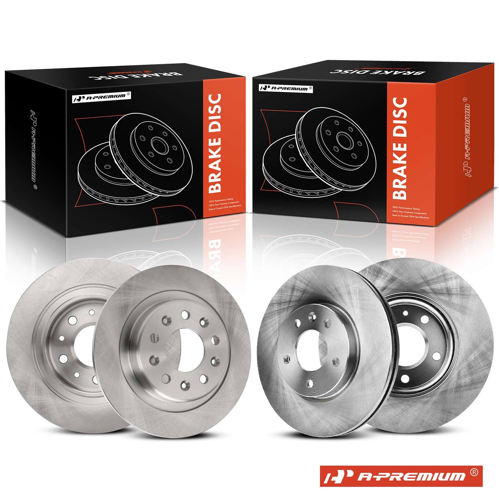 4Pcs Front & Rear Disc Brake Rotors for Chevy Equinox 18-21 Malibu GMC Terrain