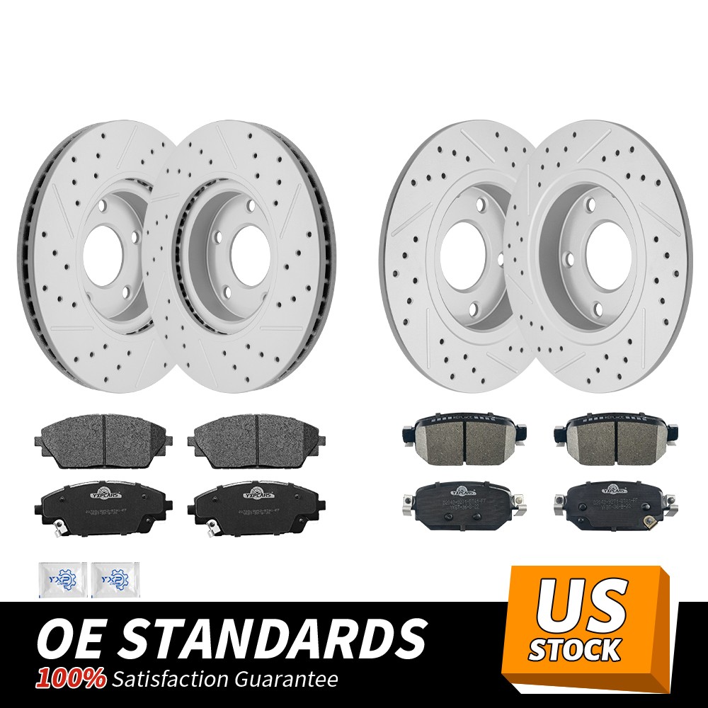 AWD Front Rear Disc Rotors Ceramic Brake Pads for 2019 2020 2021 Mazda CX-3