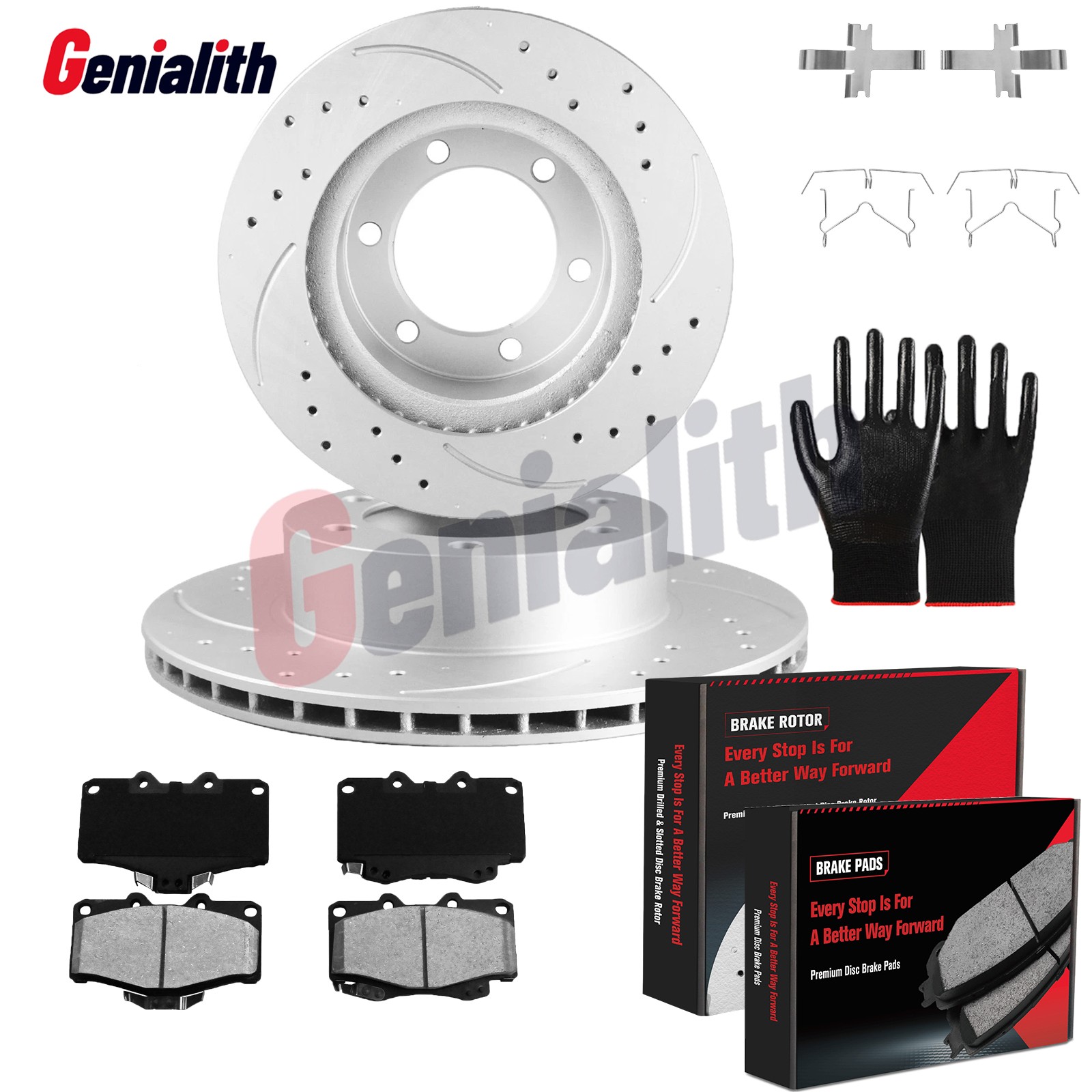 6LUGS Front Rotors Brake Pads Kits fits 1995-1999 2000 2001 2002 Toyota 4Runner
