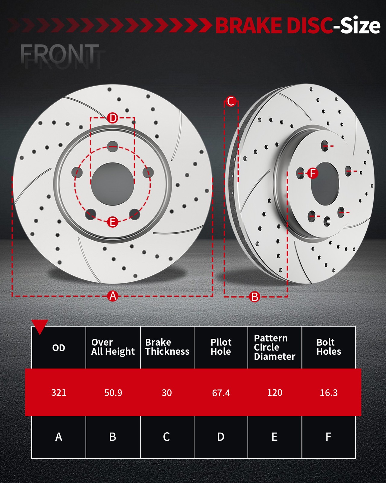 Front and Rear Brake Disc Rotor Ceramic Pad Fit Chevrolet Equinox GMC Terrain