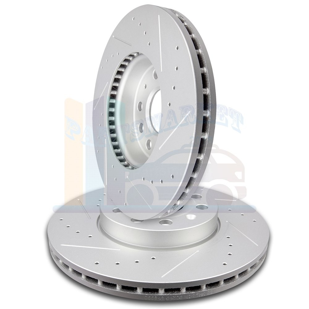 2X Front Discs Brake Rotors For 2010 2011-2016 Volkswagen Golf G3000 Casting