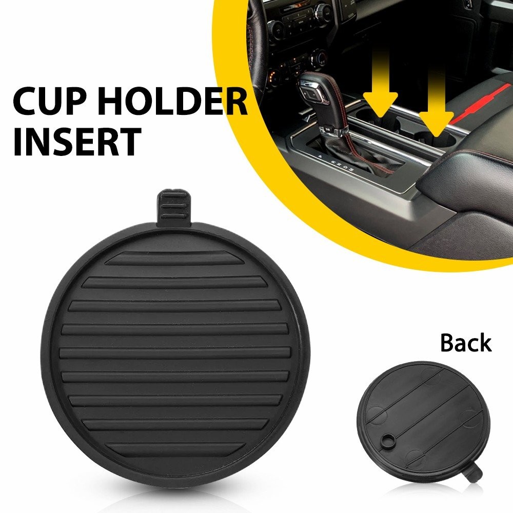 Black Cup Holder Anti-Slip Insert Coaster Fit Ford F150 Expedition 2017-2021 J